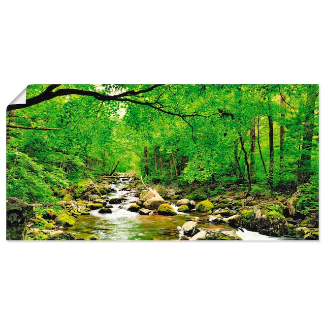 Artland Wandbild »Herbstwald Fluss Smolny«, in oder Wald, Poster versch. Leinwandbild, St.), Wandaufkleber Rechnung bestellen auf als (1 Größen Alubild