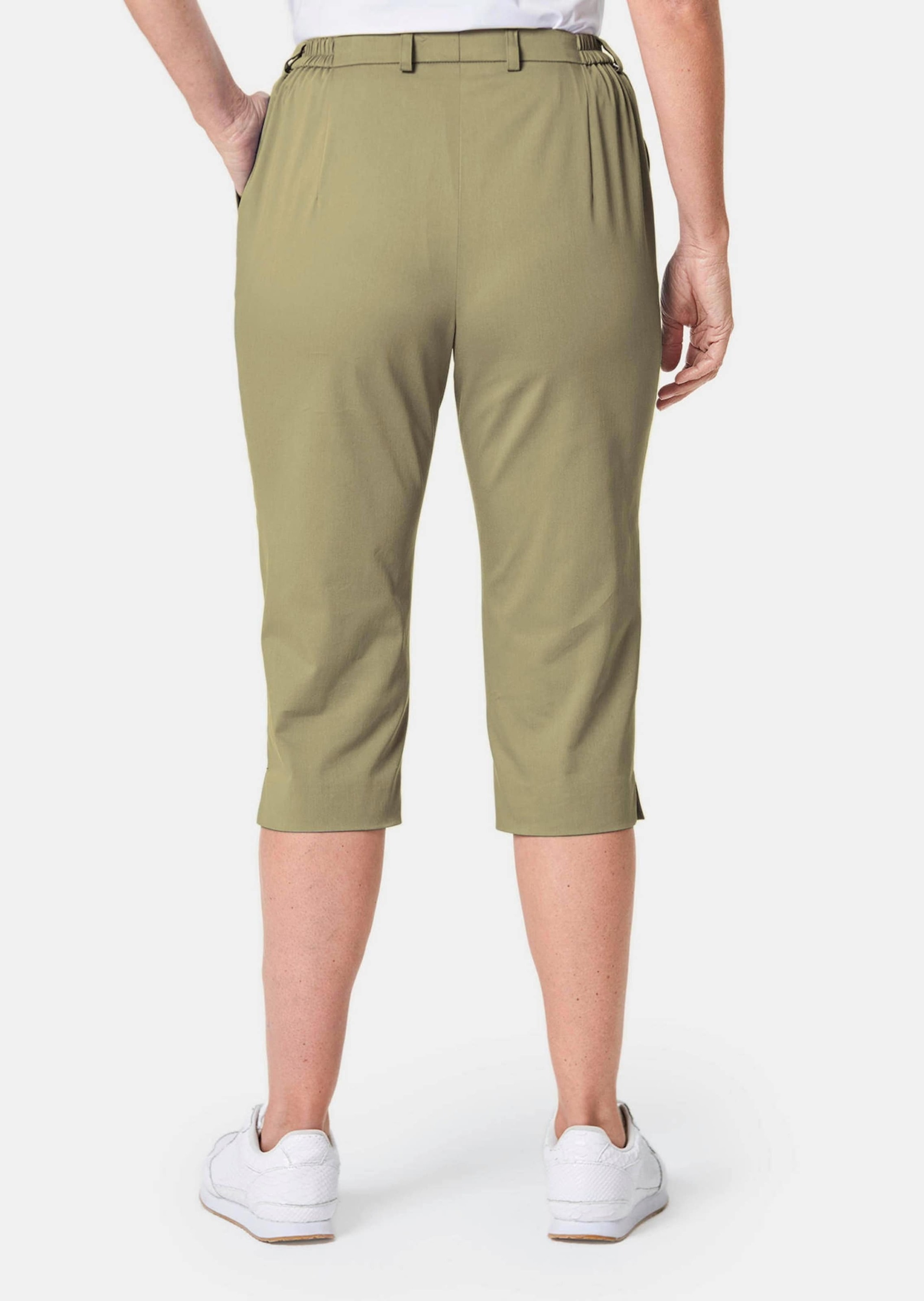 GOLDNER Caprihose »Verkürzte Satinhose Sportive Capri-Hose aus trageangenehmen Satin«