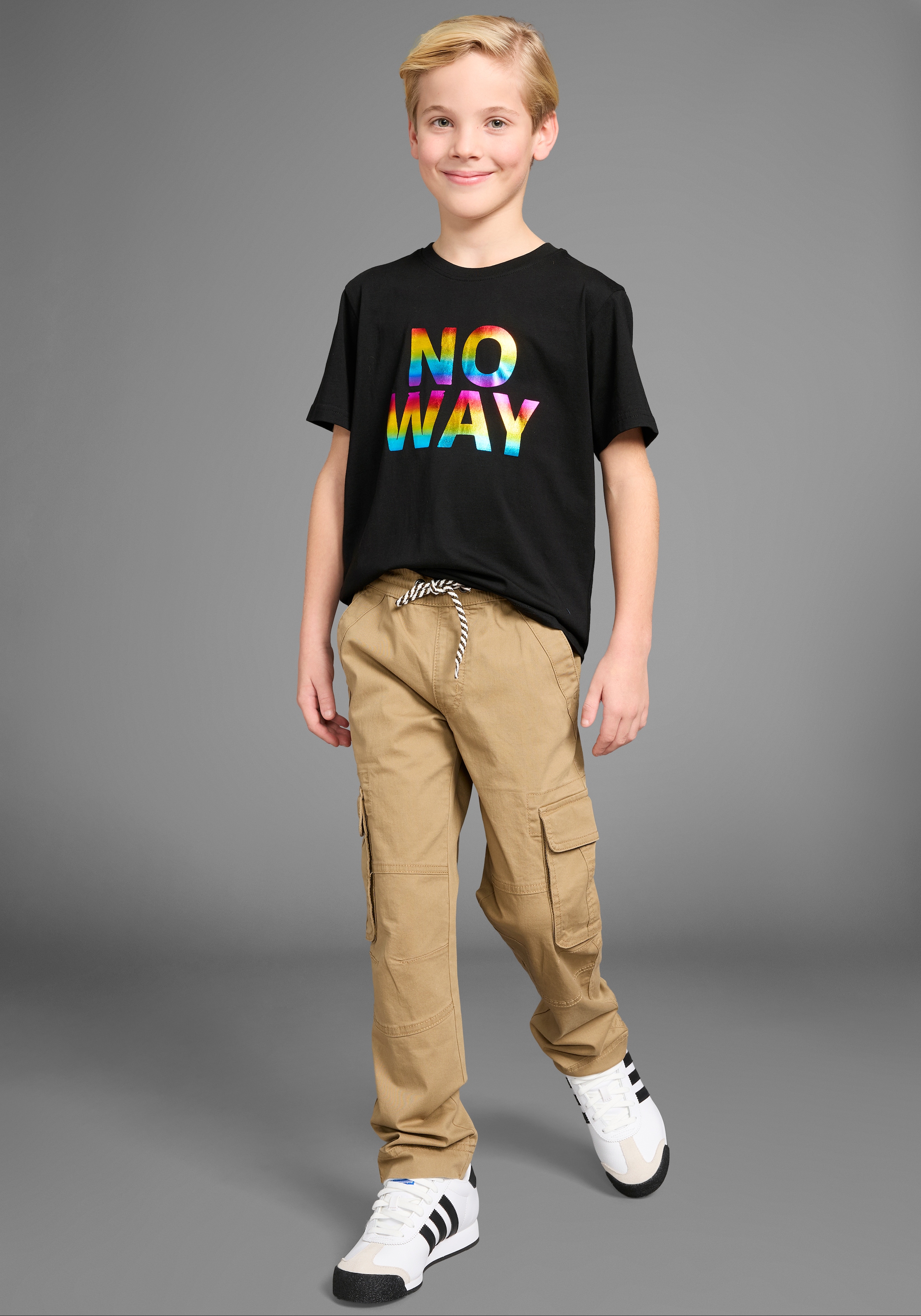 KIDSWORLD T-Shirt »Sprücheshirt: NO WAY« mit coolem Foliendruck