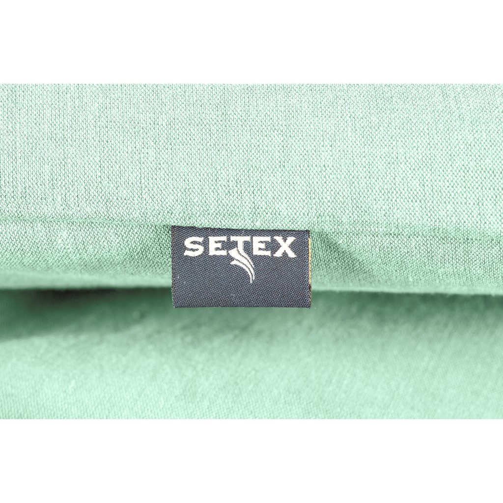 SETEX Bettwäsche »Setex Halbleinen«, (2 tlg.), Halbleinen Qualität (55% Leinen, 45% Baumwolle), mit Reißverschluss