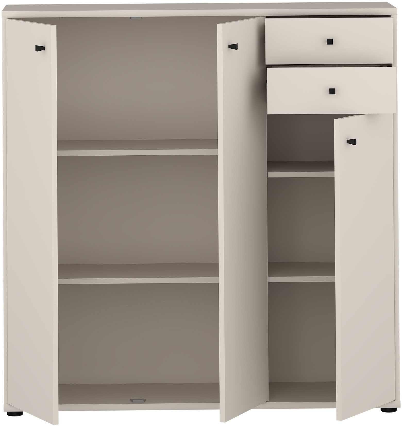 FORTE Kommode »Tempra, Kommode, 3 Türen, 2 Schubkästen, viel Stauraum« B/H/T 108,8/111,1/34,8 cm