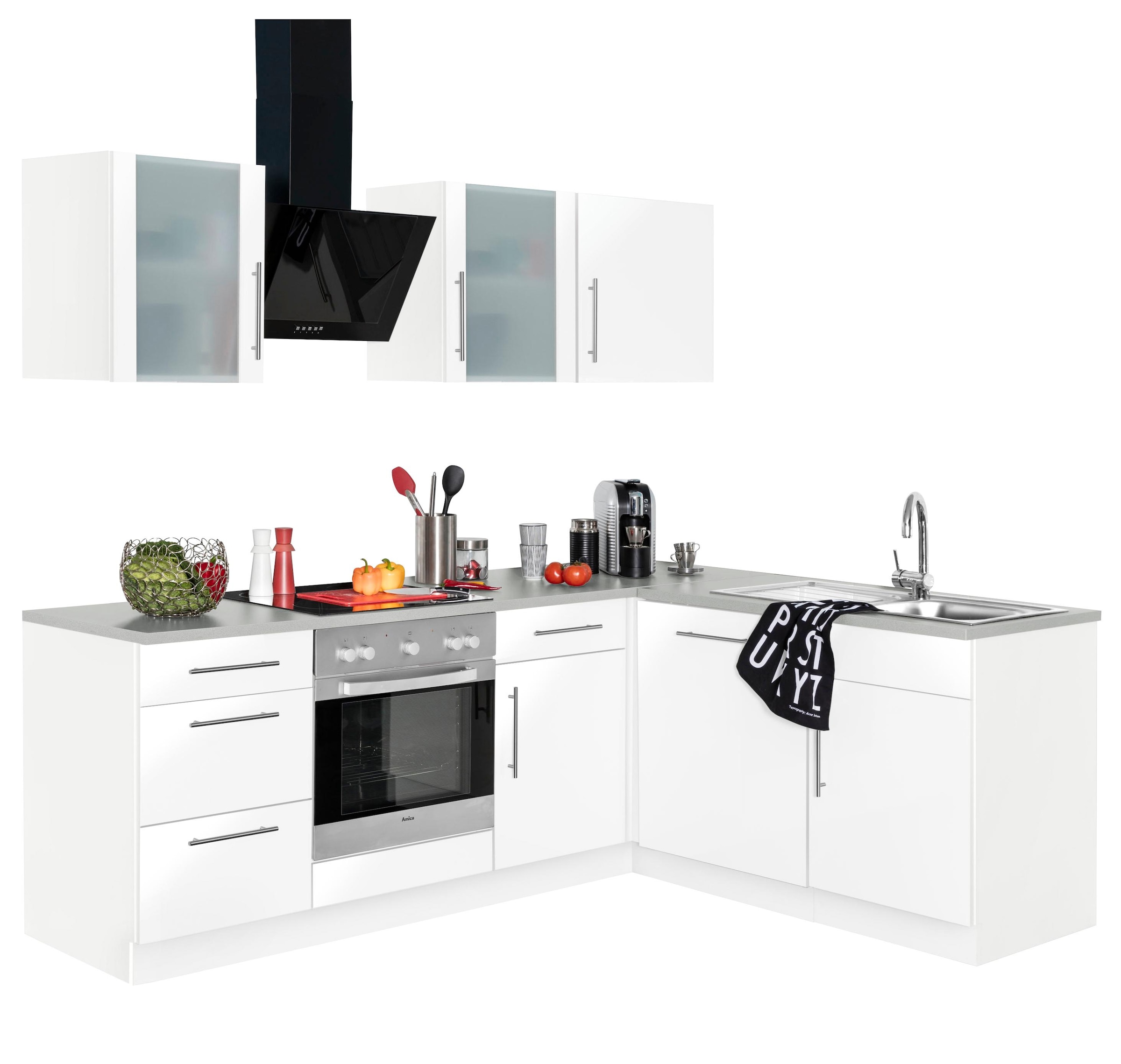 wiho Küchen Winkelküche »Cali«, mit E-Geräten, Stellbreite 220 x 170 cm  bequem bestellen