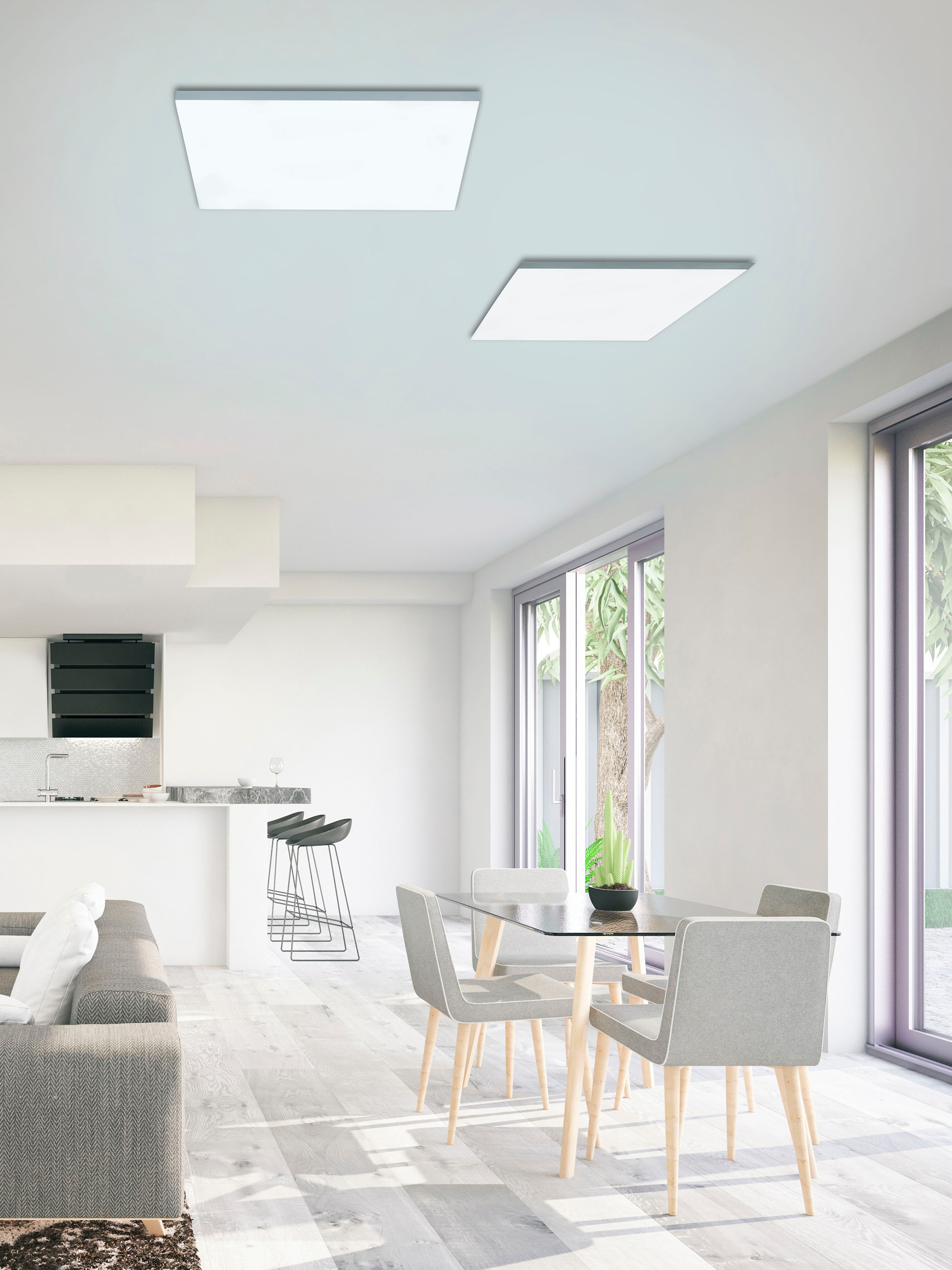 JUST LIGHT LED Deckenleuchte »CANVAS«, 1 flammig, Leuchtmittel LED-Board | LED wechselbar, dimmbar über IR-Fernbed.; CCT-Farbtemperaturwechsel; Memoryfunktion