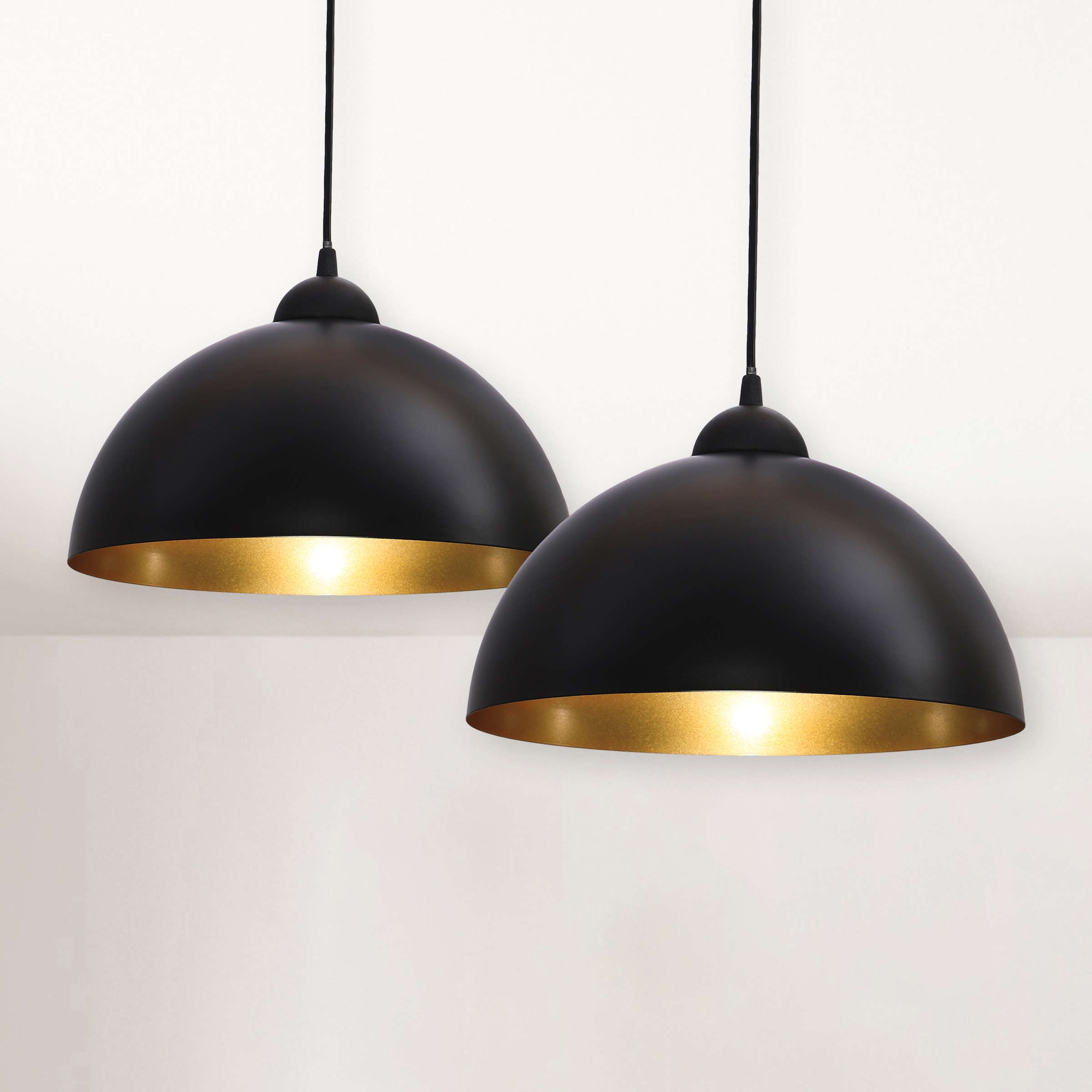 3 kaufen E27 schwarz-gold Design LED Jahren mit B.K.Licht flammig-flammig, Garantie Küche Hänge-Leuchte Deckenlampe 2 »Auriga«, online Hängelampe | Pendelleuchte XXL