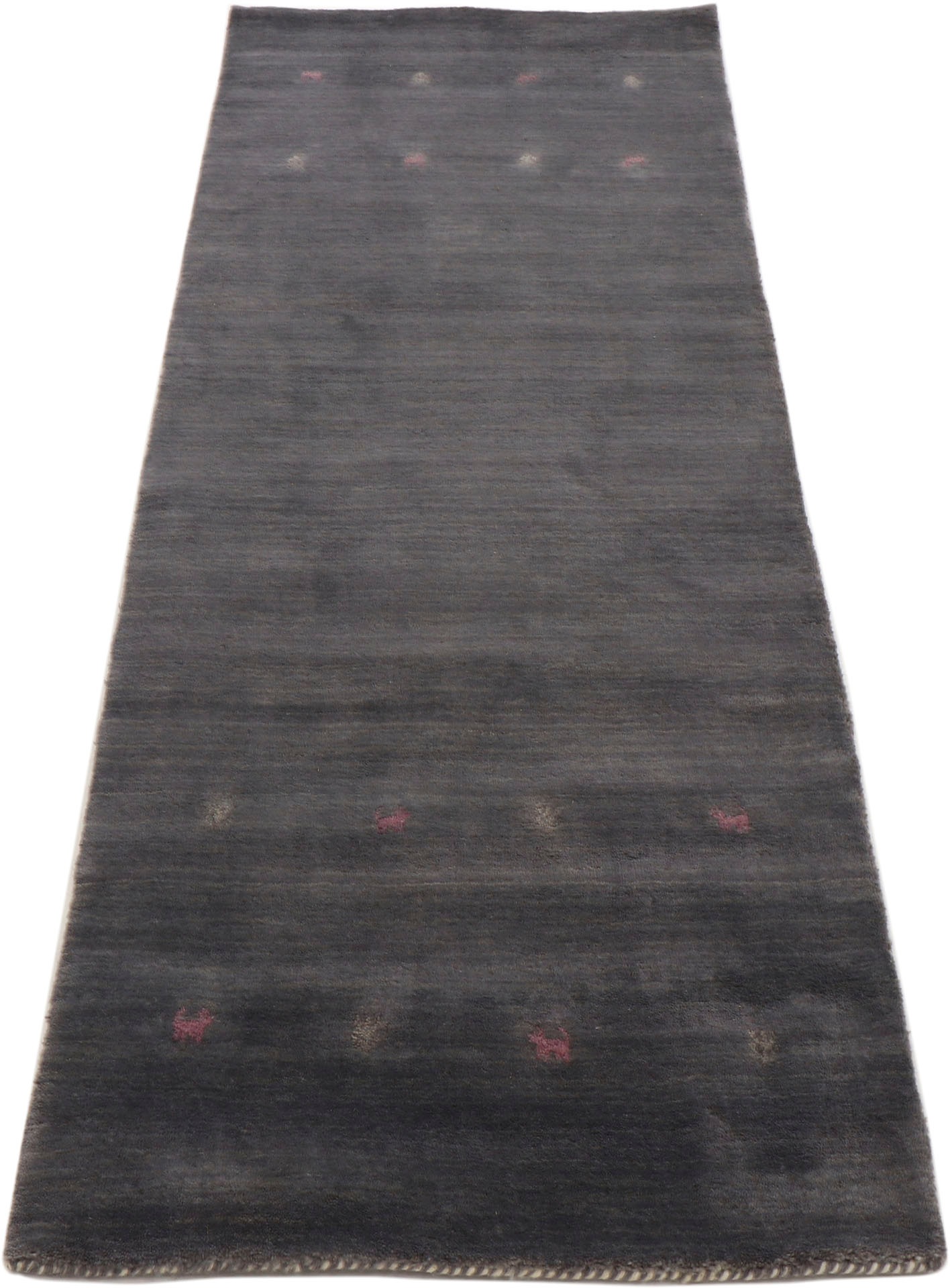 carpetfine Wollteppich »Gabbeh Uni, auch als Läufer und Rund erhältlich«, rechteckig, 15 mm Höhe, reine Wolle, handgewebt, Gabbeh Loom Tiermotiv, große Farbauswahl