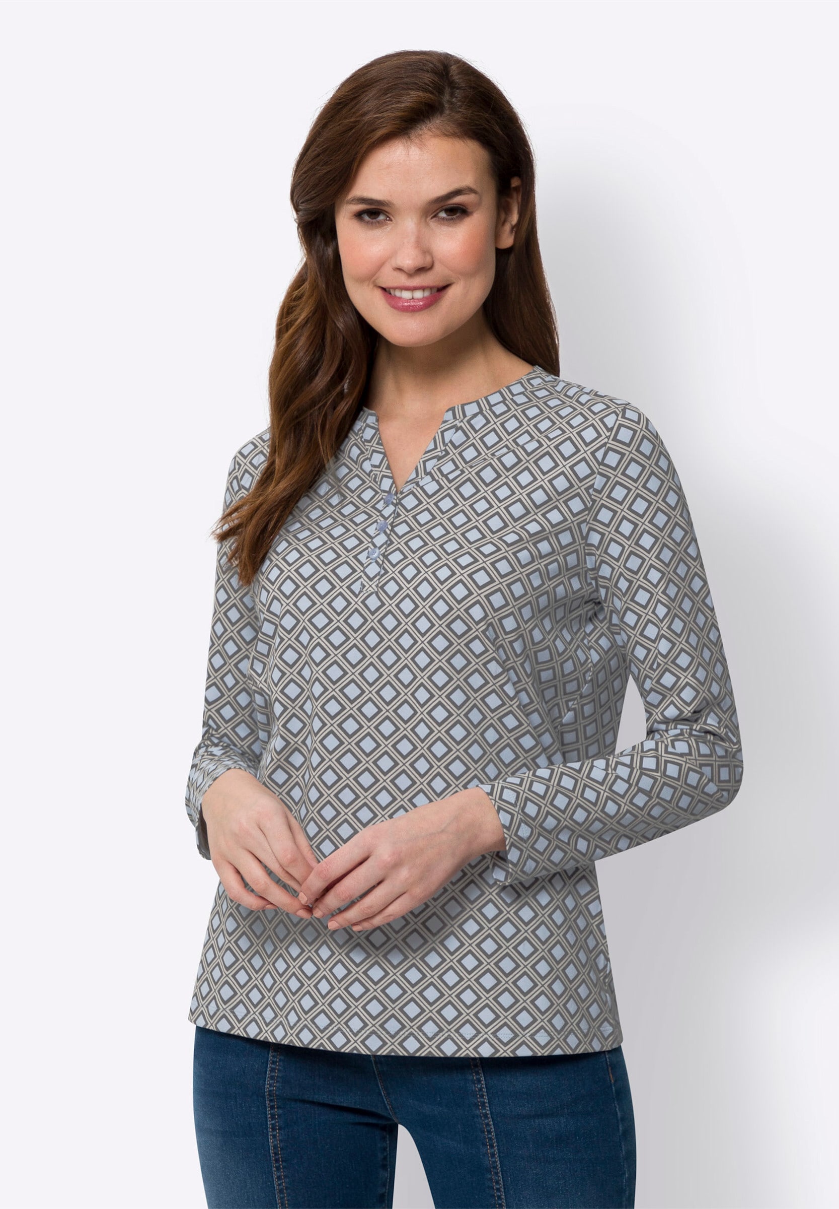 heine T-Shirt »Druck-Shirt Langarmshirt mit Minimal-Print«