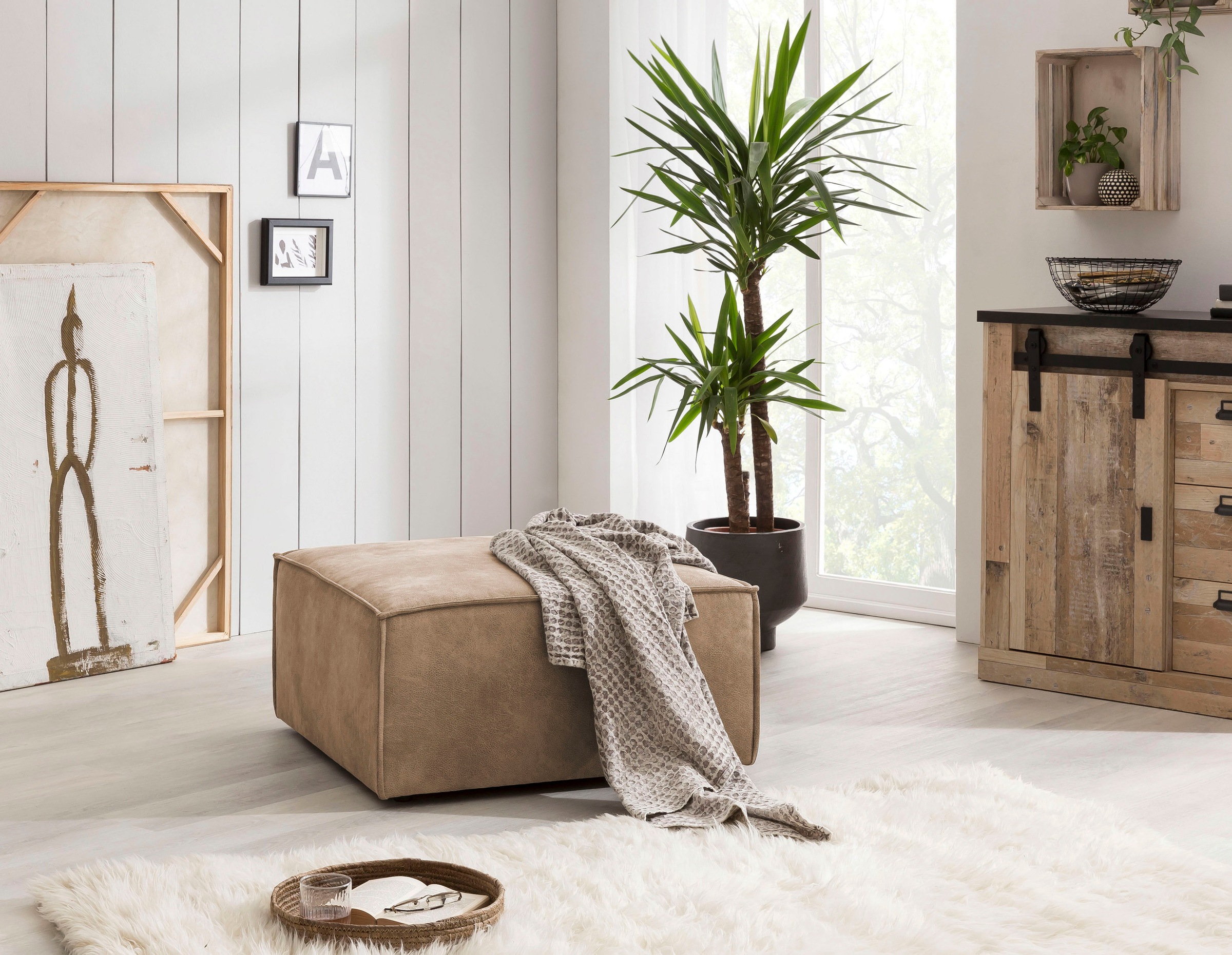Home affaire Hocker »SHERWOOD«, Hocker quadratisch, ideale Ergänzung zum Loveseat Â»SHERWOODÂ«