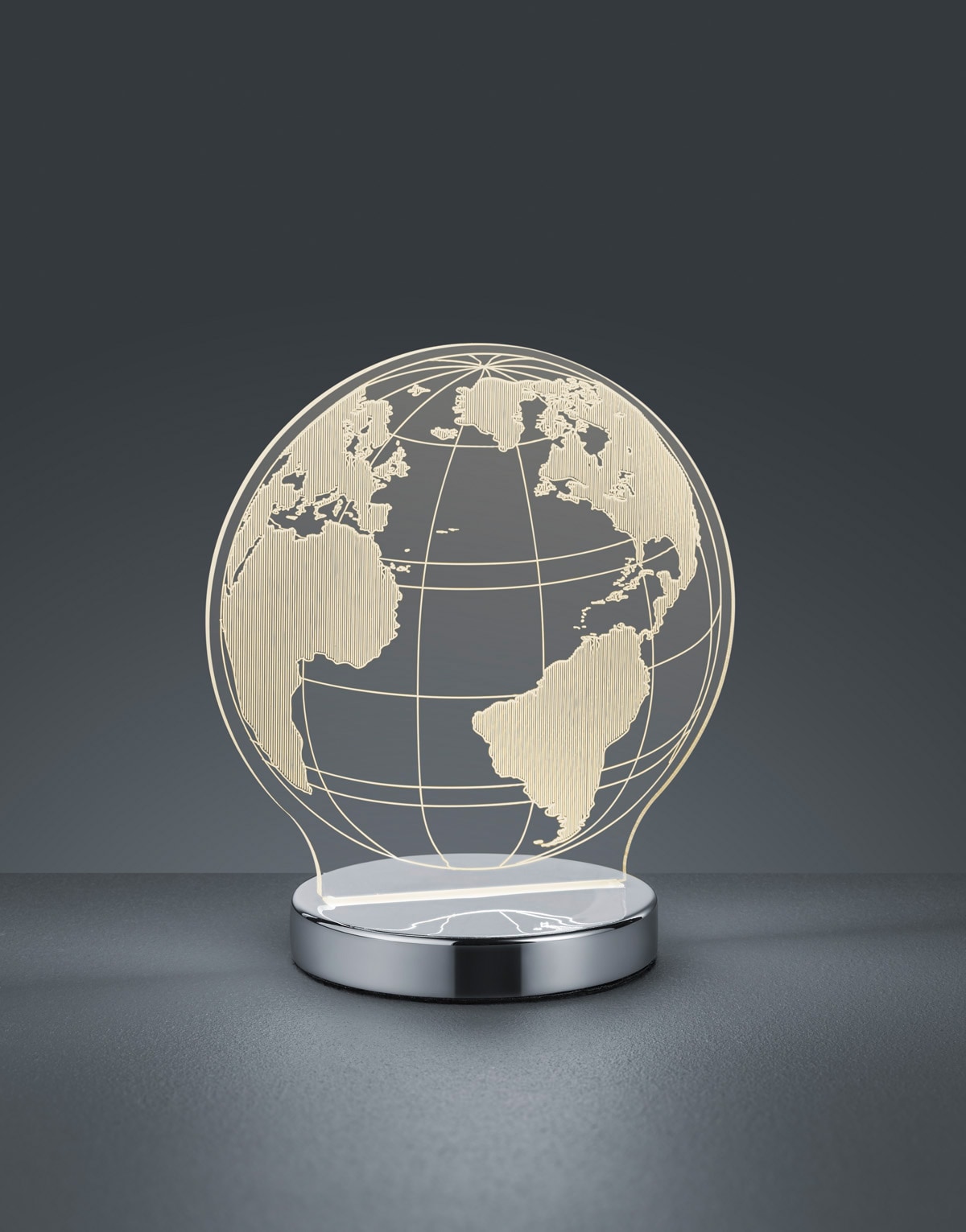 TRIO Leuchten LED Tischleuchte »Globe«, 1 flammig, Leuchtmittel LED-Board | LED fest integriert, Tischlampe, Weltkugel Design, Acrylplatte, Lichtfarbe einstellbar
