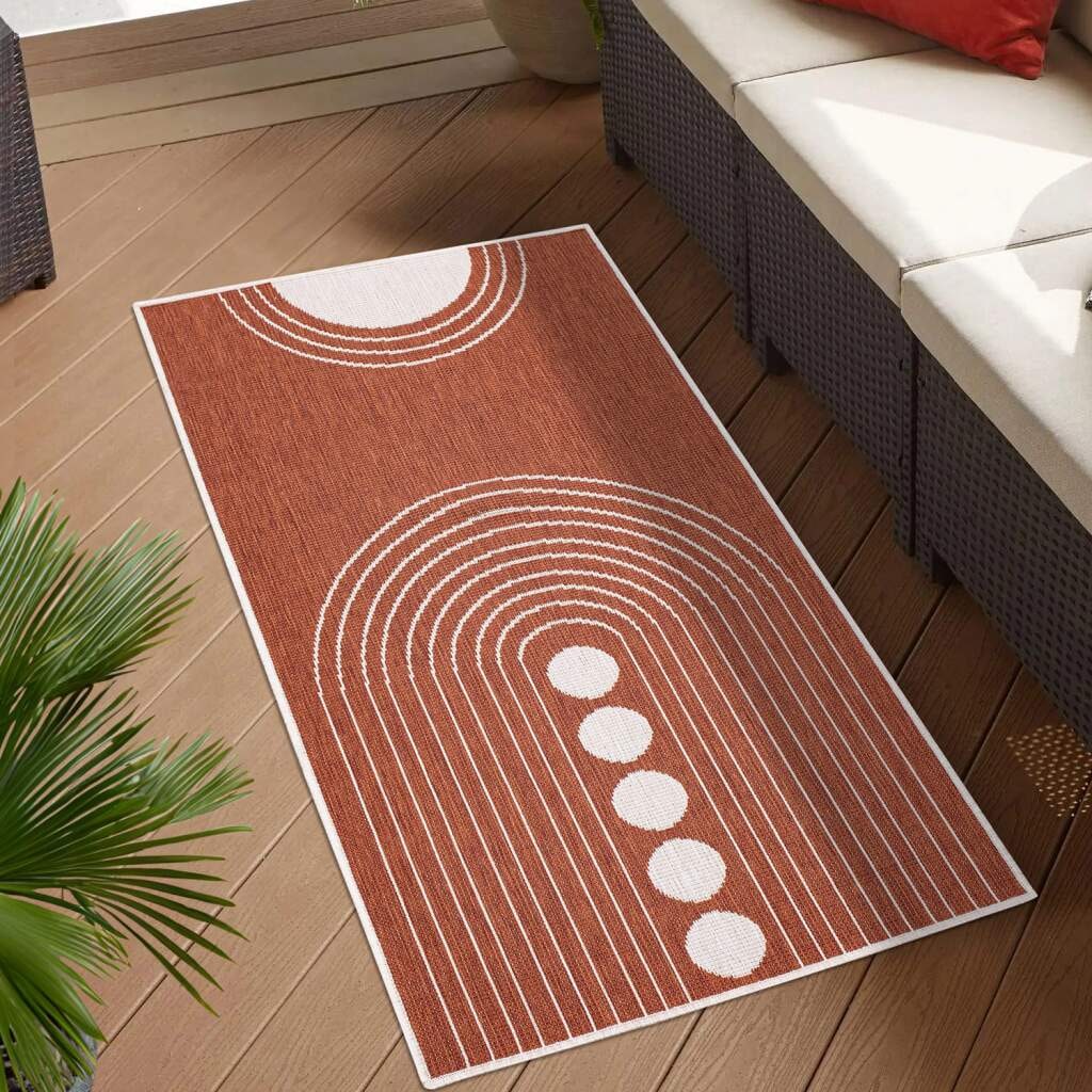 Carpet City Outdoorteppich »DUO RUG 5739« rechteckig 5 mm Höhe Wendeteppich Wetterfest In- & Outdoor, Balkon, Terrasse, Wohnzimmer