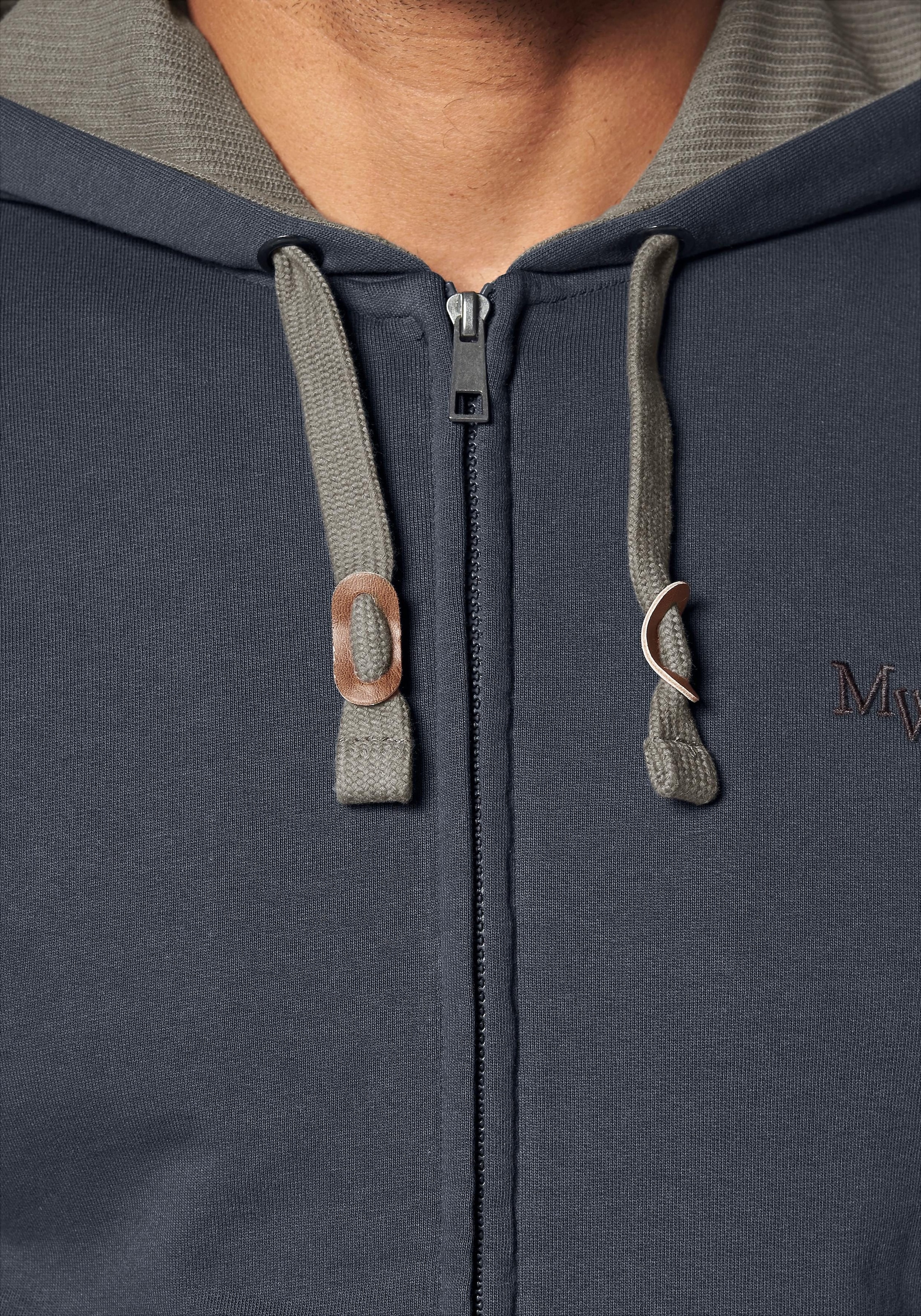 Man's World Kapuzensweatjacke, mit kontrastfarbigem Innenfutter