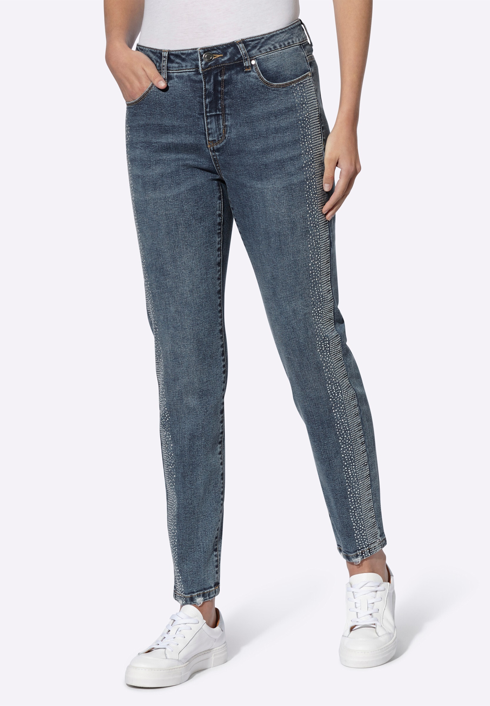 heine 5-Pocket-Jeans »Jeans 5-Pocket-Jeans mit Glitzersteinchen«