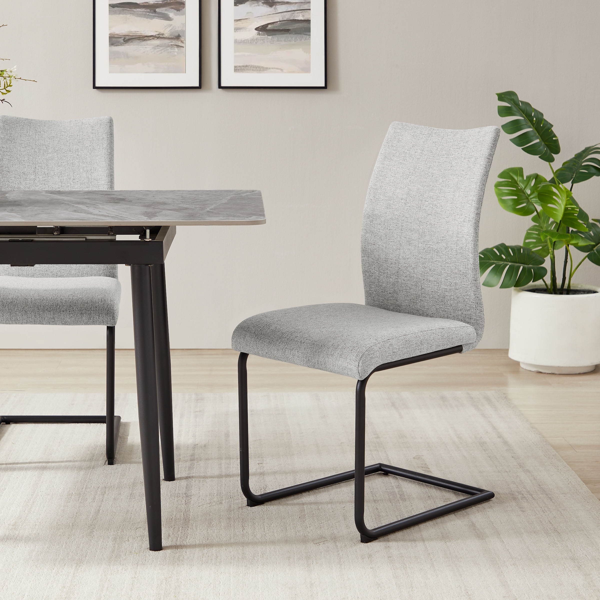 OTTO home Freischwinger »Tayler« (Set) 2 Stk.Strukturstoff, robustem Metallgestell, Anti-Kipp-Funktion