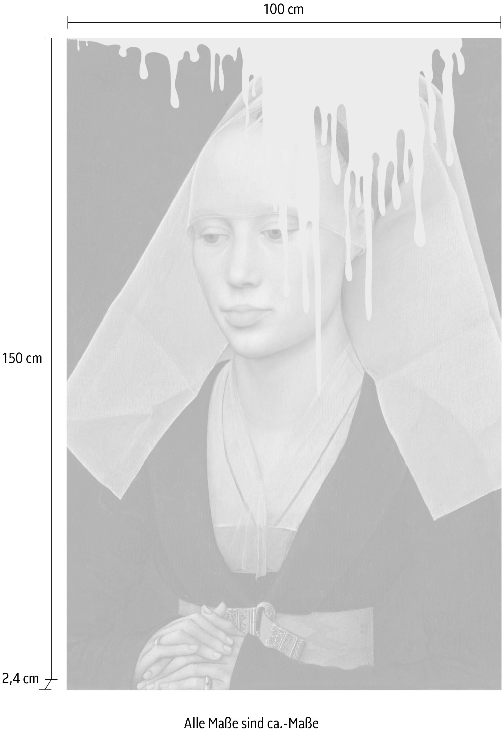 queence Acrylglasbild »Nonne mit Farbklecks«, Kunst-Gemälde-Frau-Bilder von Frauen-Historische Persönlichkeiten-Formen-Religion-Kirche, Fine Art-Print in Galeriequalität