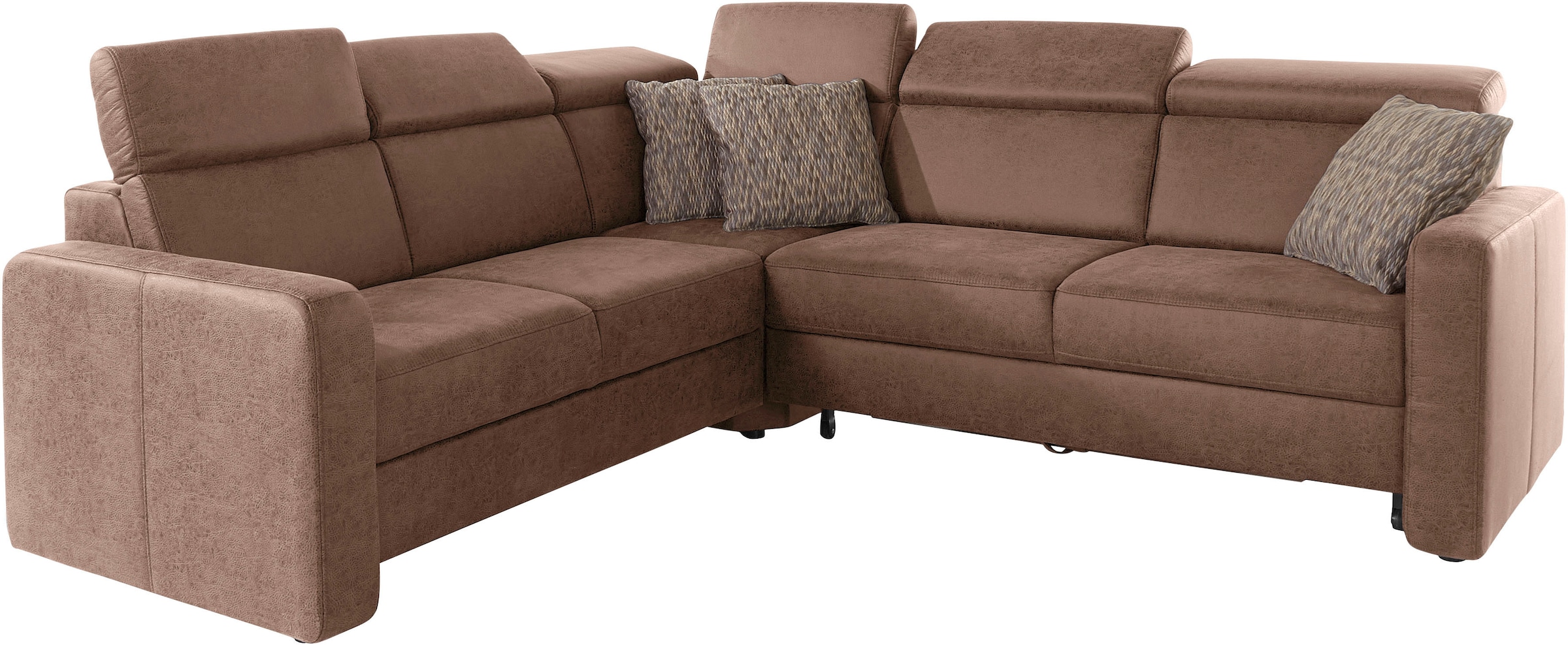 sit&more Ecksofa »Bologna L-Form«, Kopfteilverstellung, wahlweise mit Bettfunktion und Schubkasten