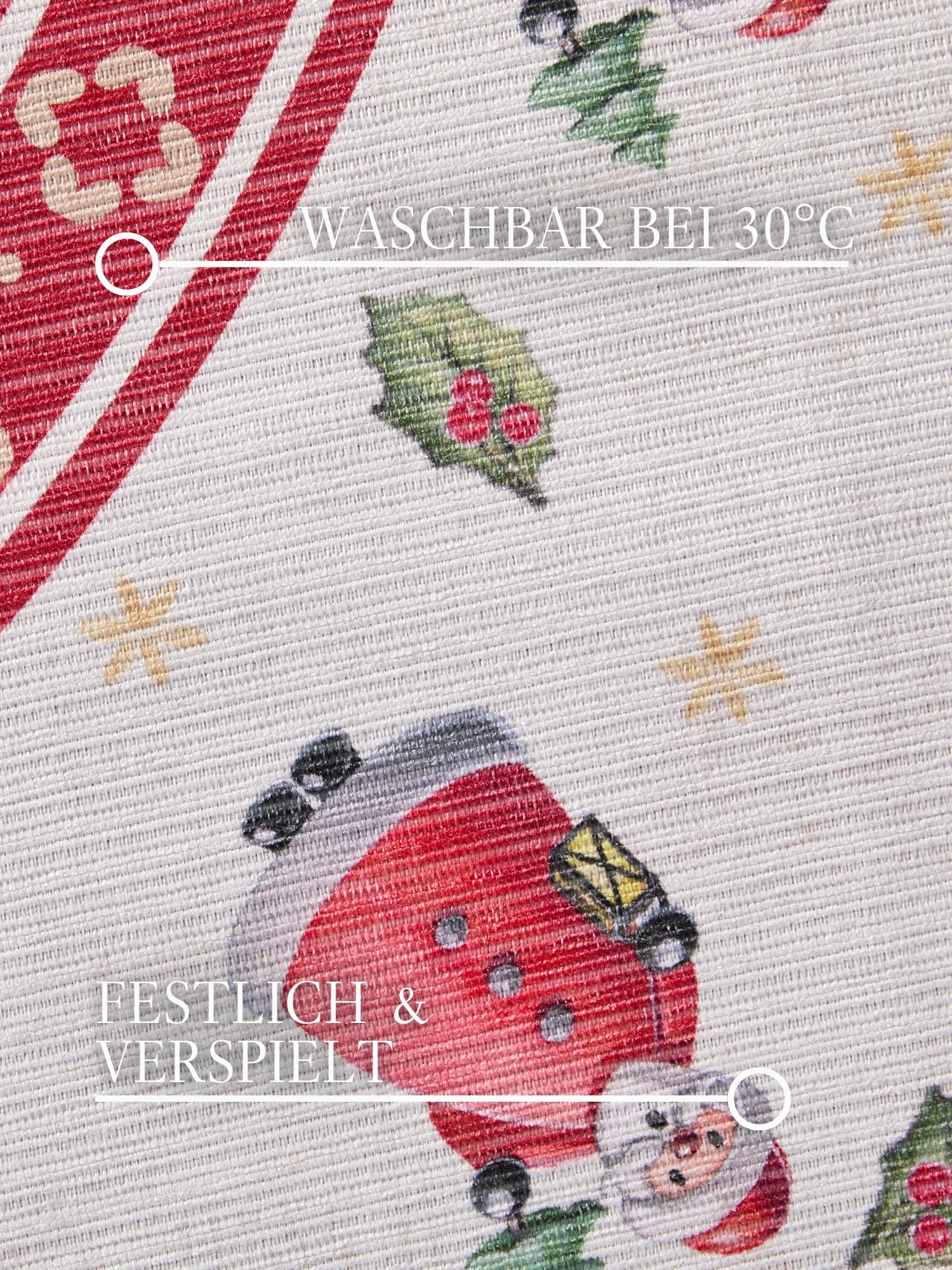 Villeroy & Boch Teppich »Toy's Delight Limited Edition Santa Claus«, rund, 3 mm Höhe, Limited Edition, Weihnachten, Wohnzimmer, Baumrock, Waschbar, Rund