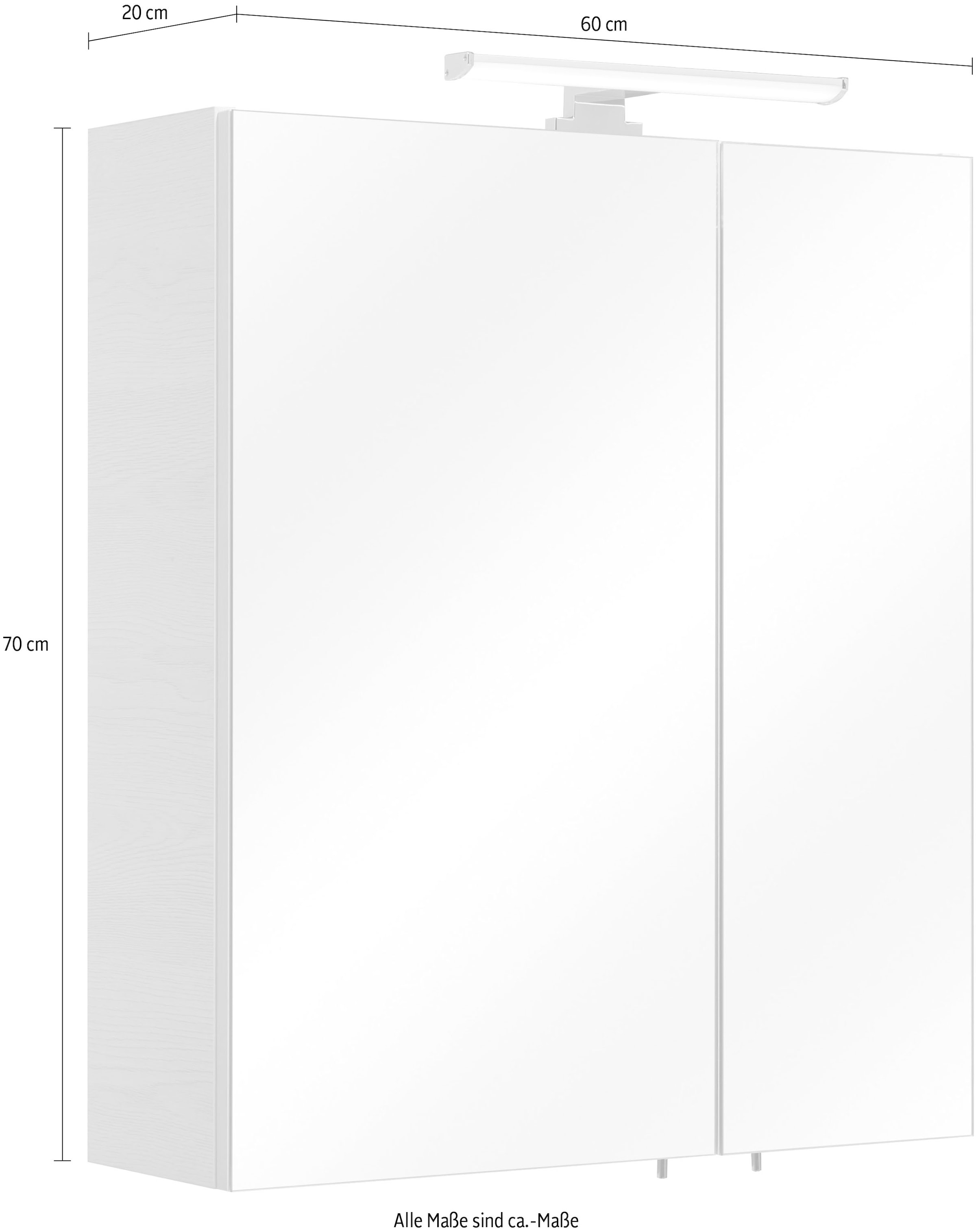 PELIPAL Spiegelschrank »Quickset 936«, Jahren Garantie XXL 3 online LED- 2-türig, 60 | kaufen Schalter-/Steckdosenbox Beleuchtung, Breite cm, mit