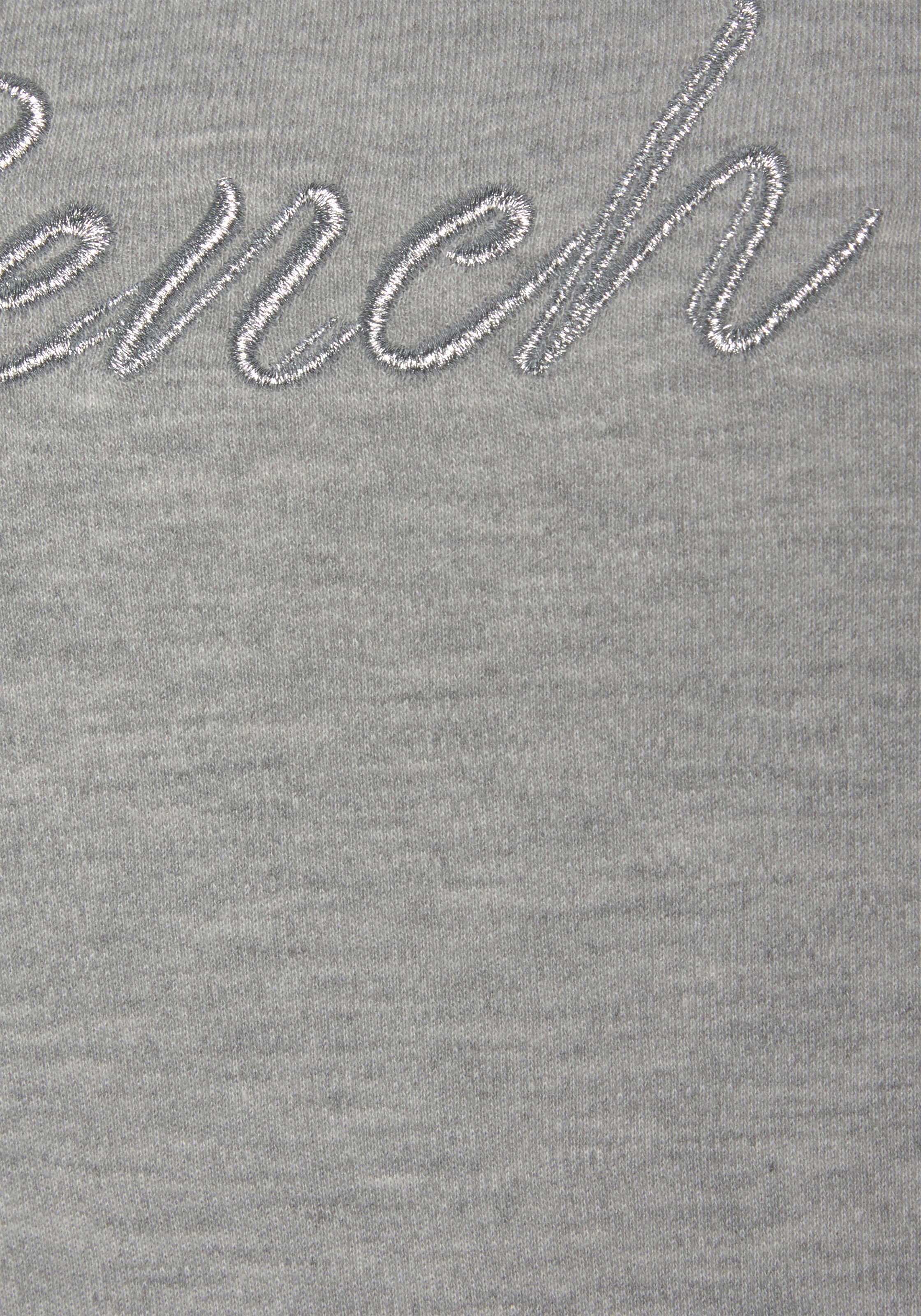 Bench. Loungewear Hoodie Loungeanzug, ♕ bei mit glänzender Kapuzensweatshirt, Logostickerei