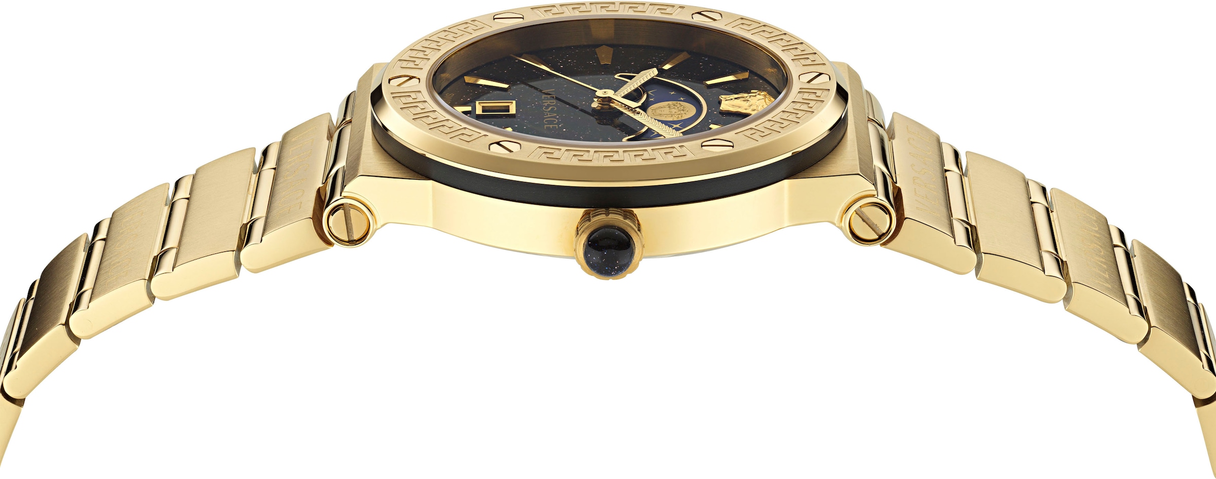 Versace Quarzuhr »GRECA LOGO MOONPHASE«, Armbanduhr, Damenuhr, Saphirglas, Datum, Swiss Made, Mondphase