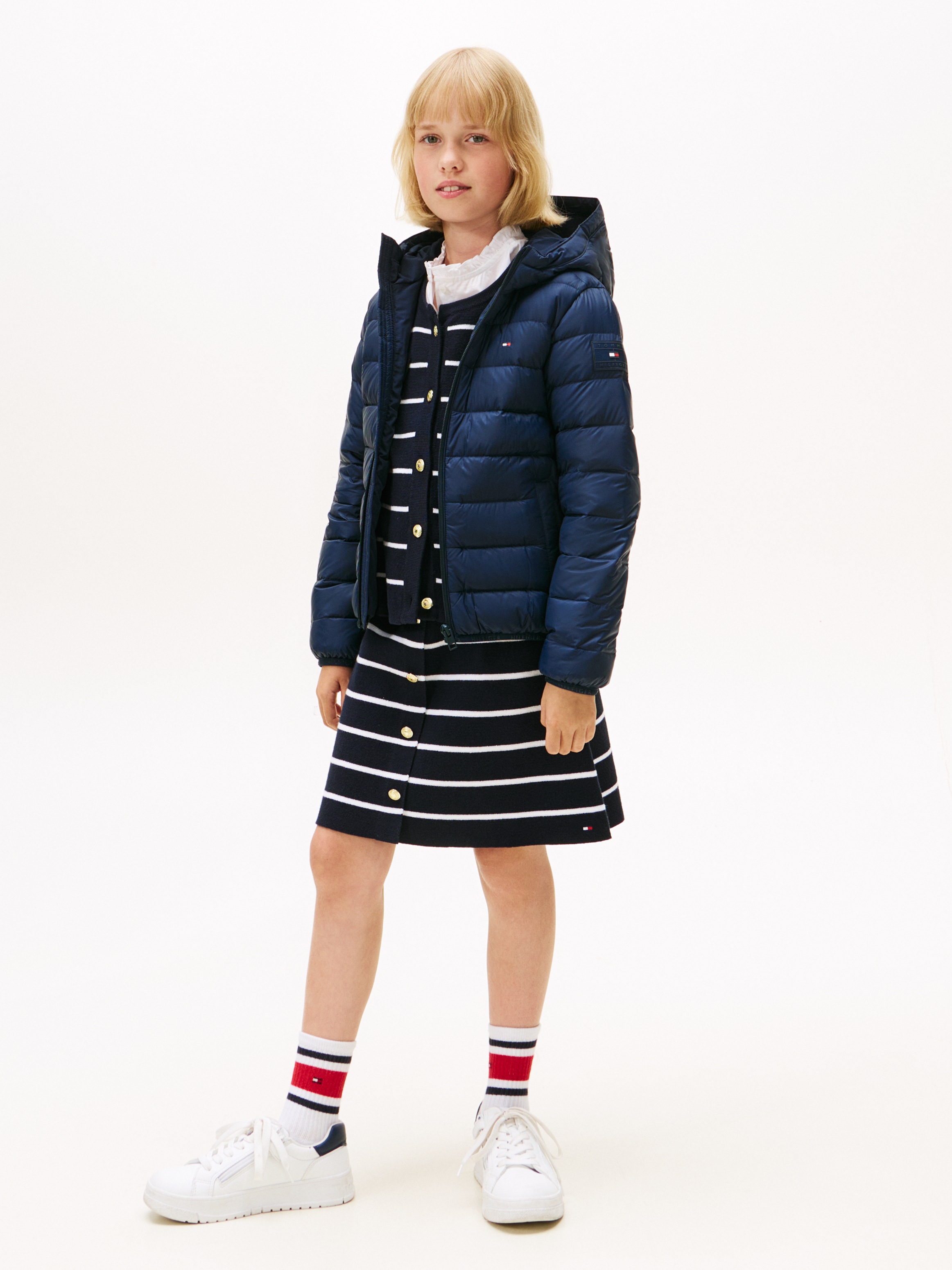 Tommy Hilfiger Steppjacke »U LIGHT DOWN HOODED JACKET«, mit Kapuze, Kinder bis 16 Jahre