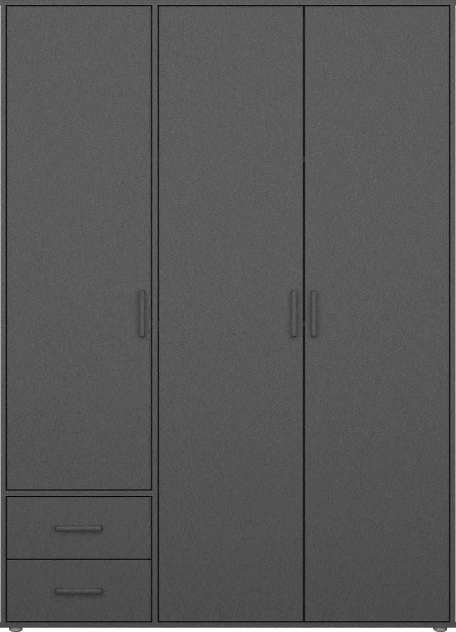 rauch Drehtürenschrank »Voyager«, mit modernen Griffen in Graumetallic, inkl. Außenschubkästen
