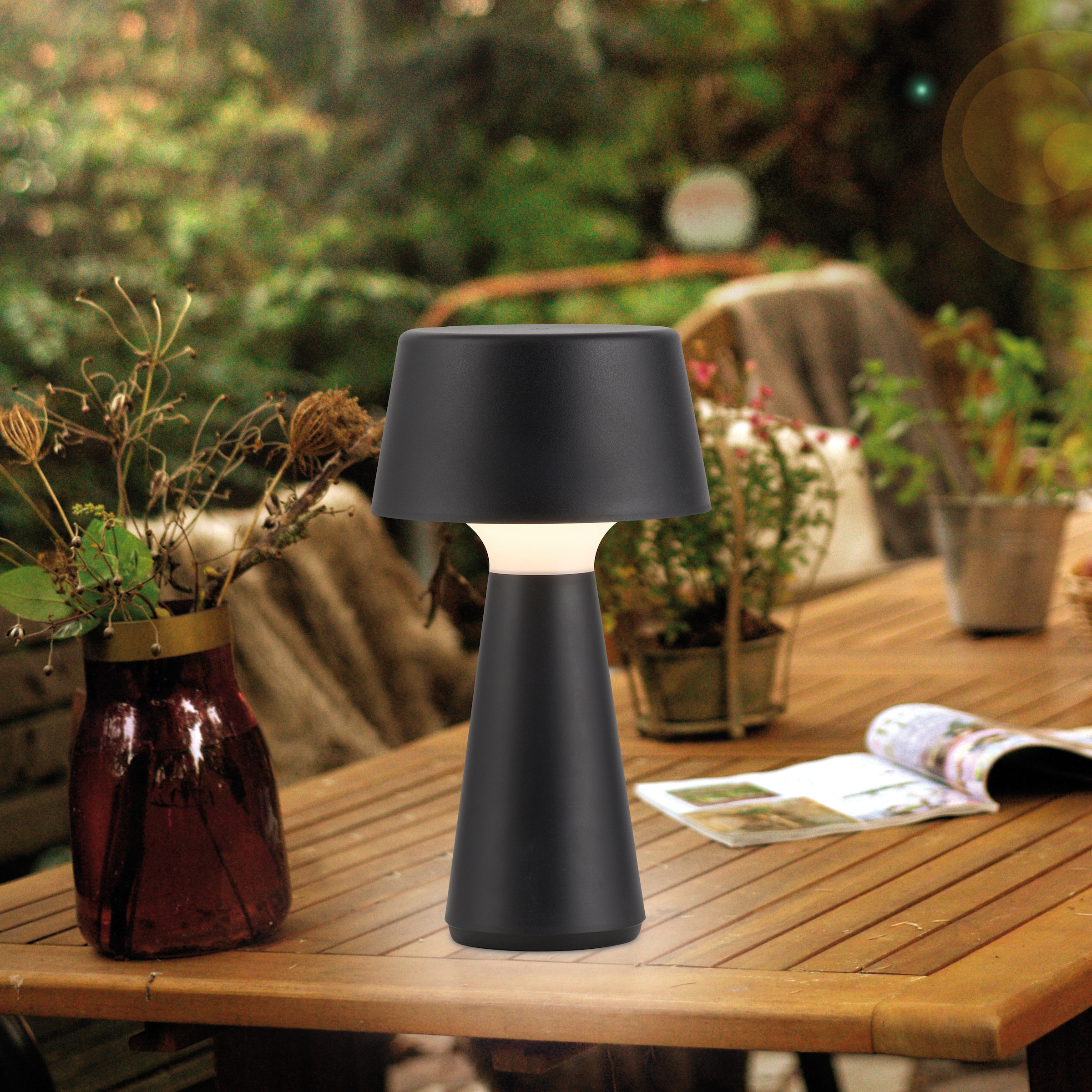 JUST LIGHT Tischleuchte »ABERA« LED-Modul 1 Stk. Warmweiß Akkuleuchte