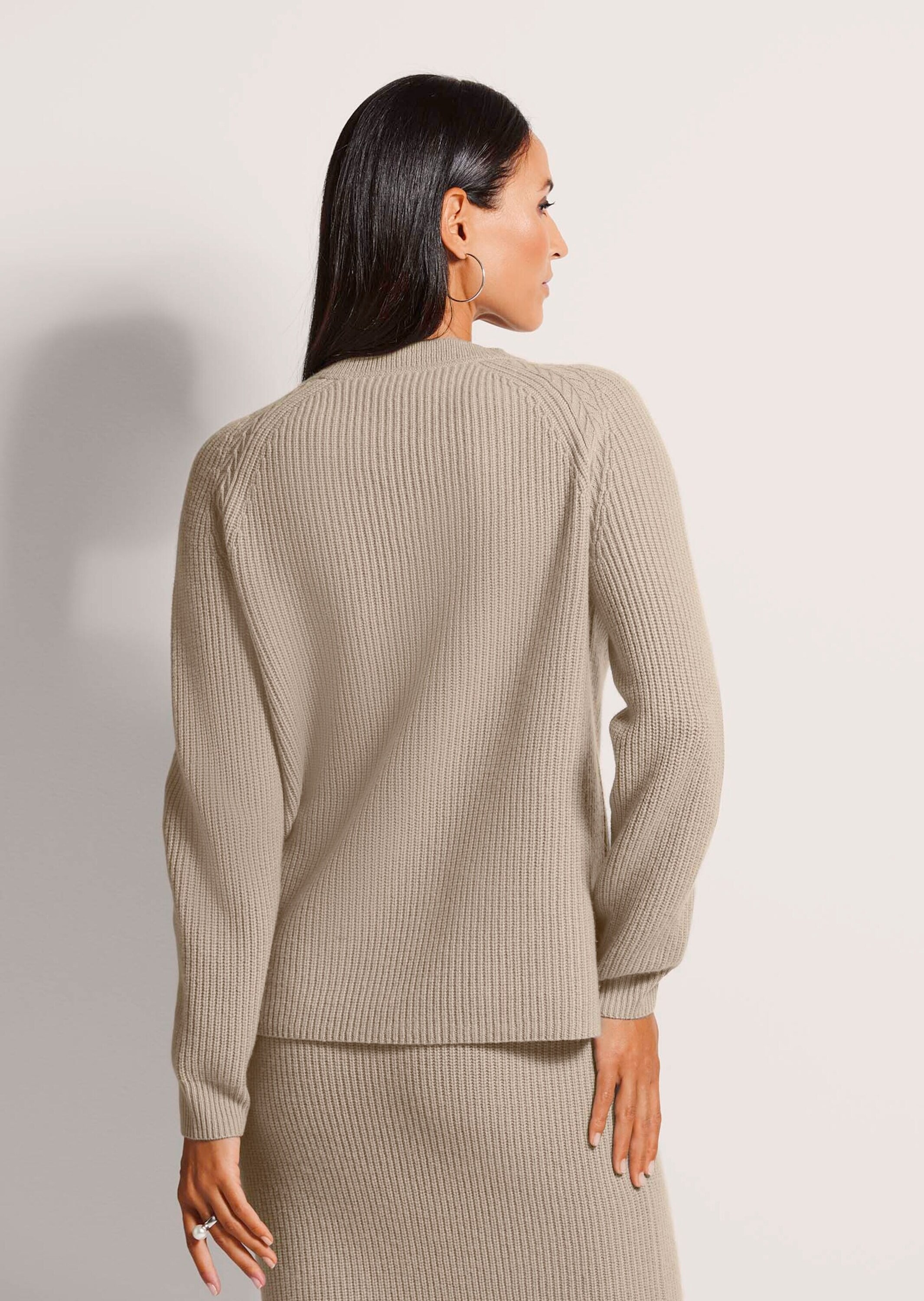 MADELEINE Longpullover »Pullover Langarm V-Ausschnitt-Pullover Strick«