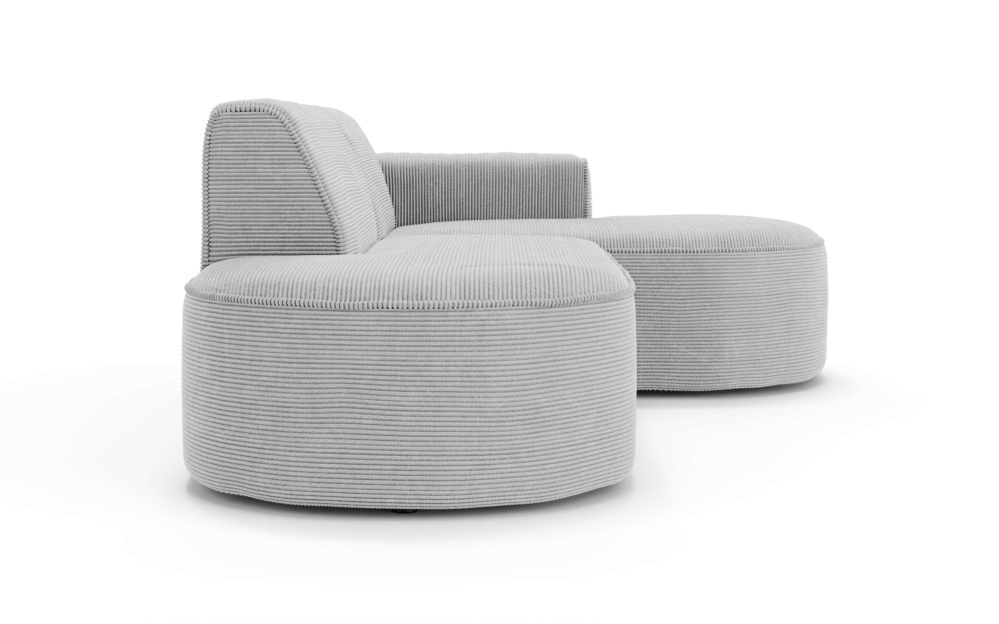 OTTO home Ecksofa »ADELLA XL Design-Sofa mit Recamiere rechts/links, 263/159/76 cm« L-Form XL mit Wellenunterfederung, runde Form, auch in Cord