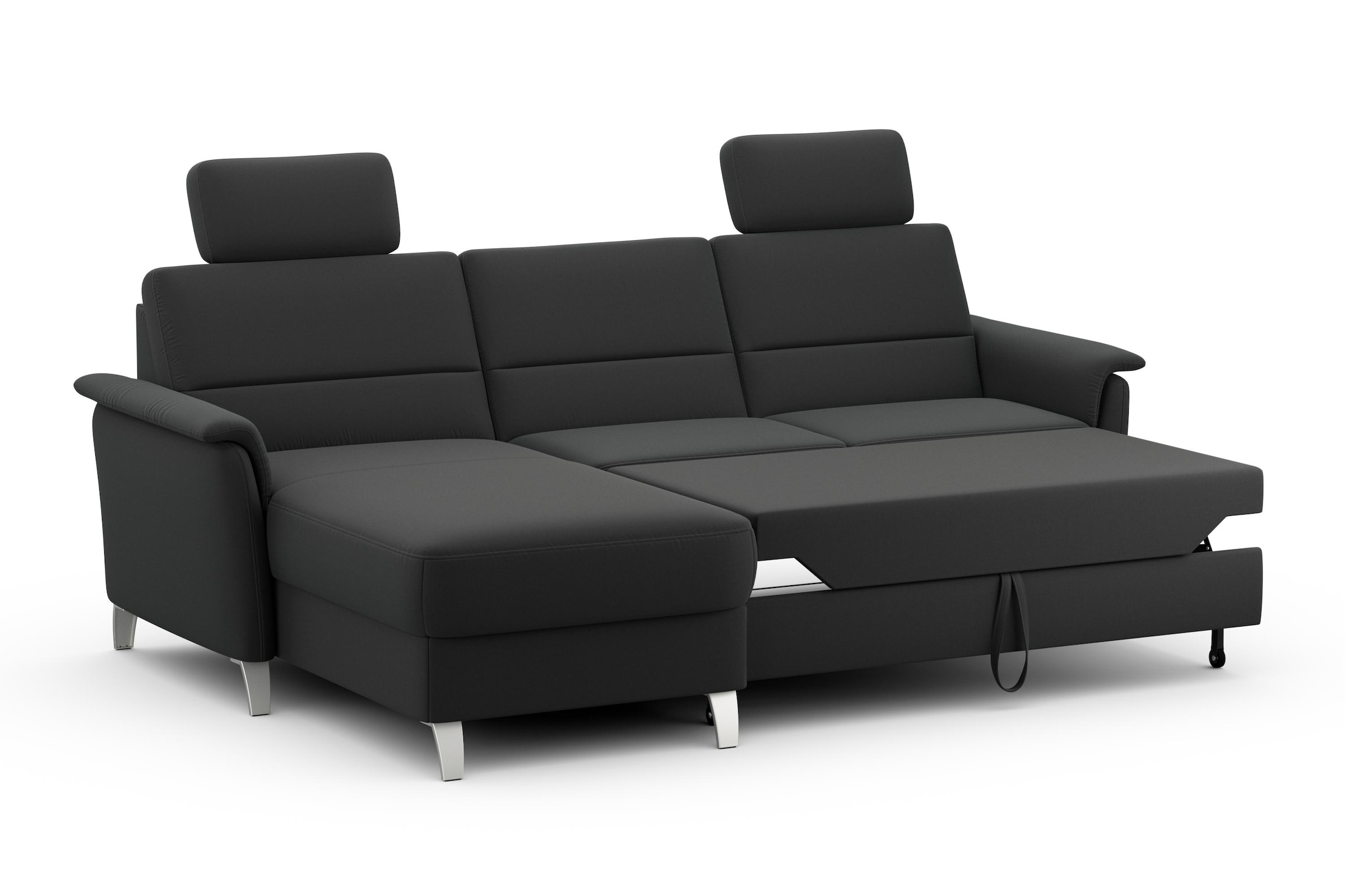 sit&more Ecksofa »Palmera L-Form«, Federkern, wahlweise mit Bettfunktion und mit/ohne Stauraum