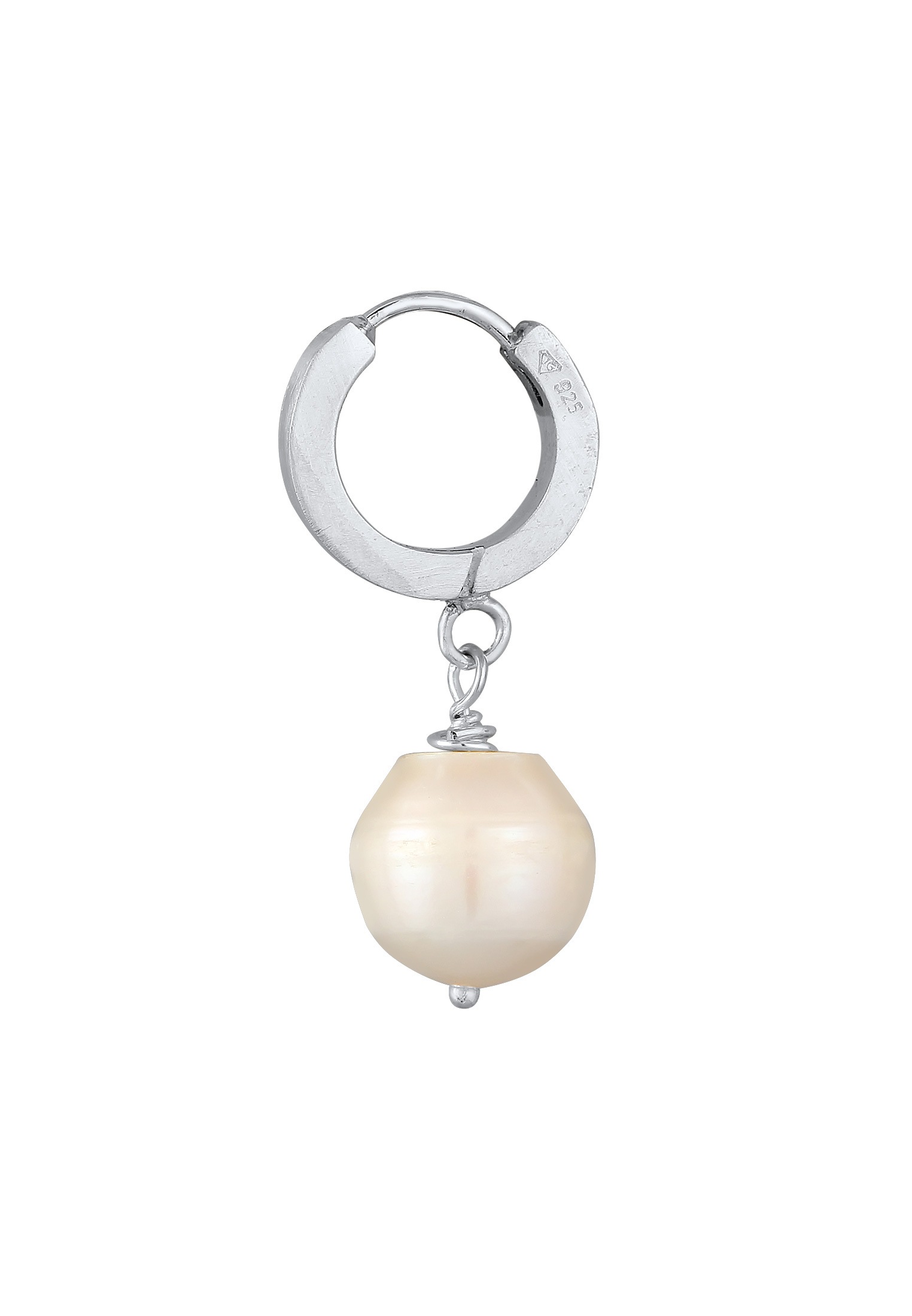Kuzzoi Paar Creolen »Ohrringe Herren Single Creole mit Perle 925 Sterling Silber«