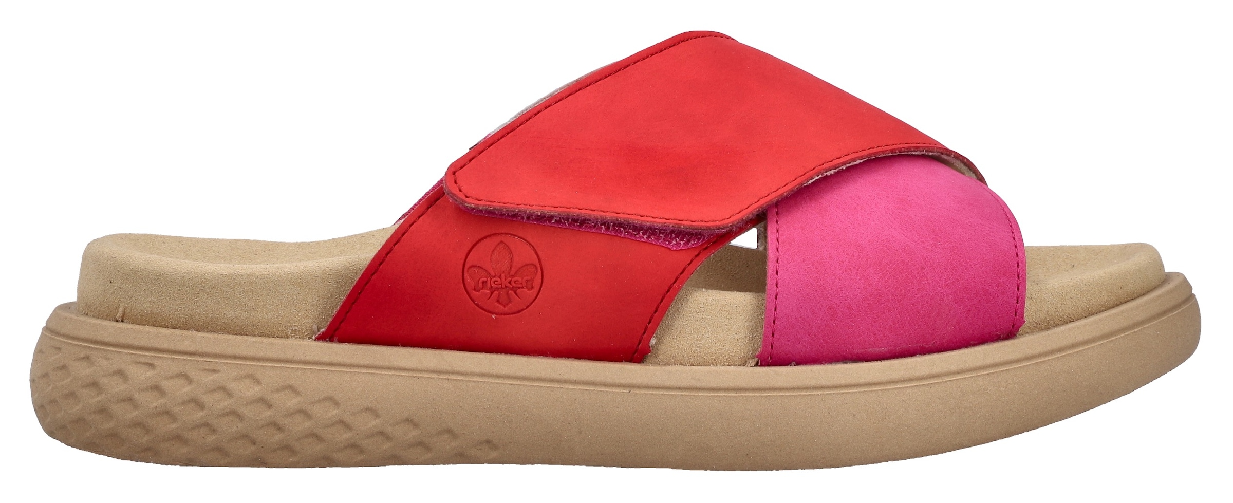 Rieker Pantolette, Sommerschuh, Strandschuh, Hausschuh, Schlappen mit bequemem Fußbett