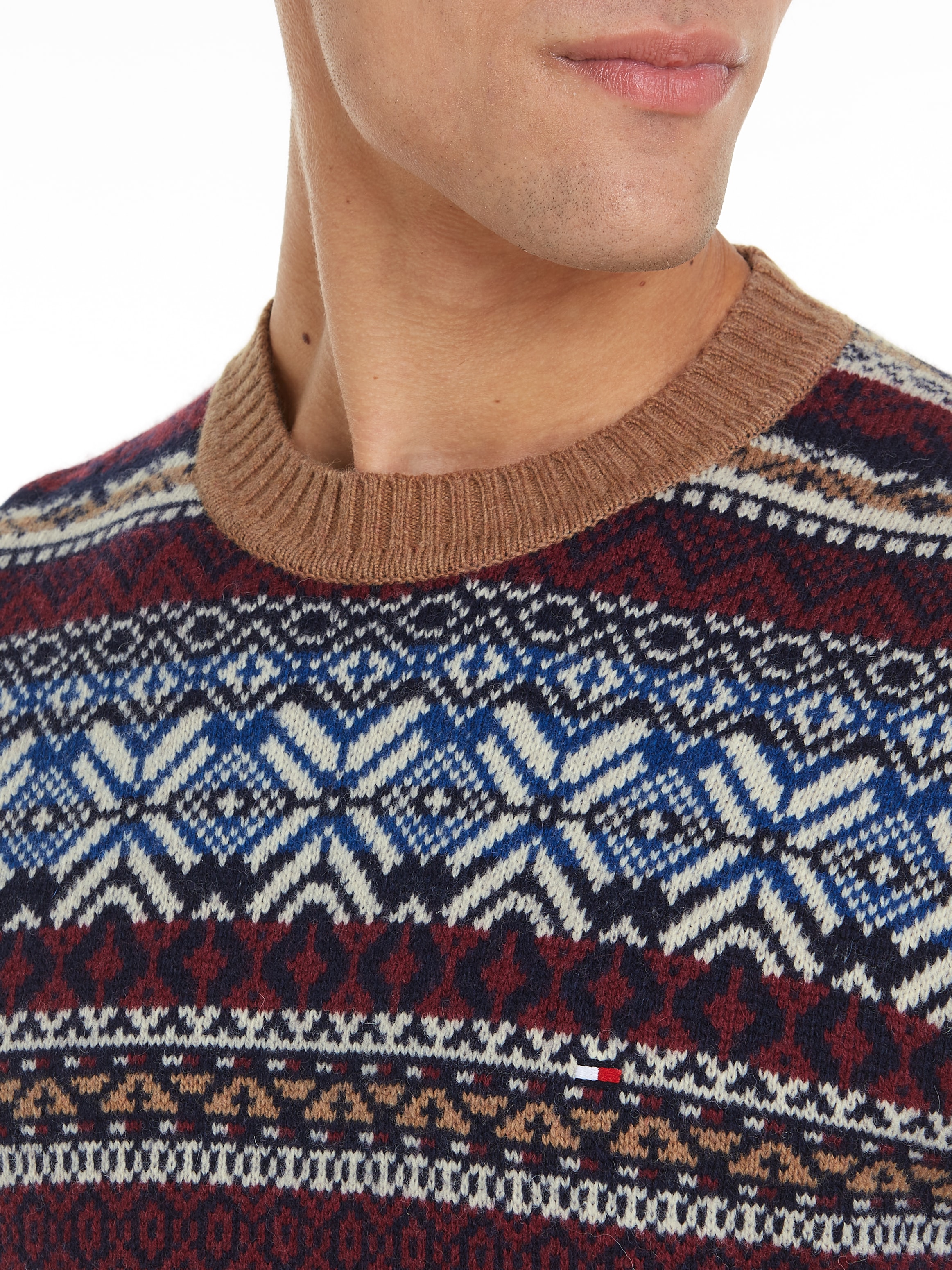 Tommy Hilfiger Rundhalspullover »GIFTING WOOL BLEND FAIRISLE C NK«, mit mehrfarbigen Muster