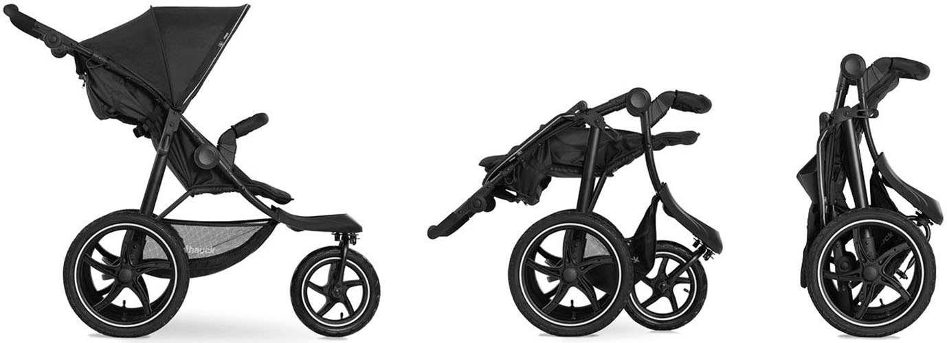 Hauck Dreirad-Kinderwagen »Runner 2, black«, 22 kg, Kinderwagen, Jogger mit schwenk- und feststellbarem Vorderrad