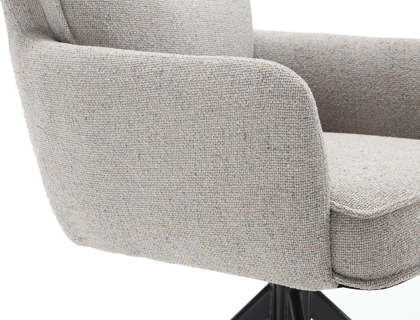 SalesFever Esszimmerstuhl »Austin Armlehnstuhl mit Taschenfederkern-Polsterung«, 1 St., Strukturstoff, Esszimmersessel mit 360° Drehfunktion, Metallfuß