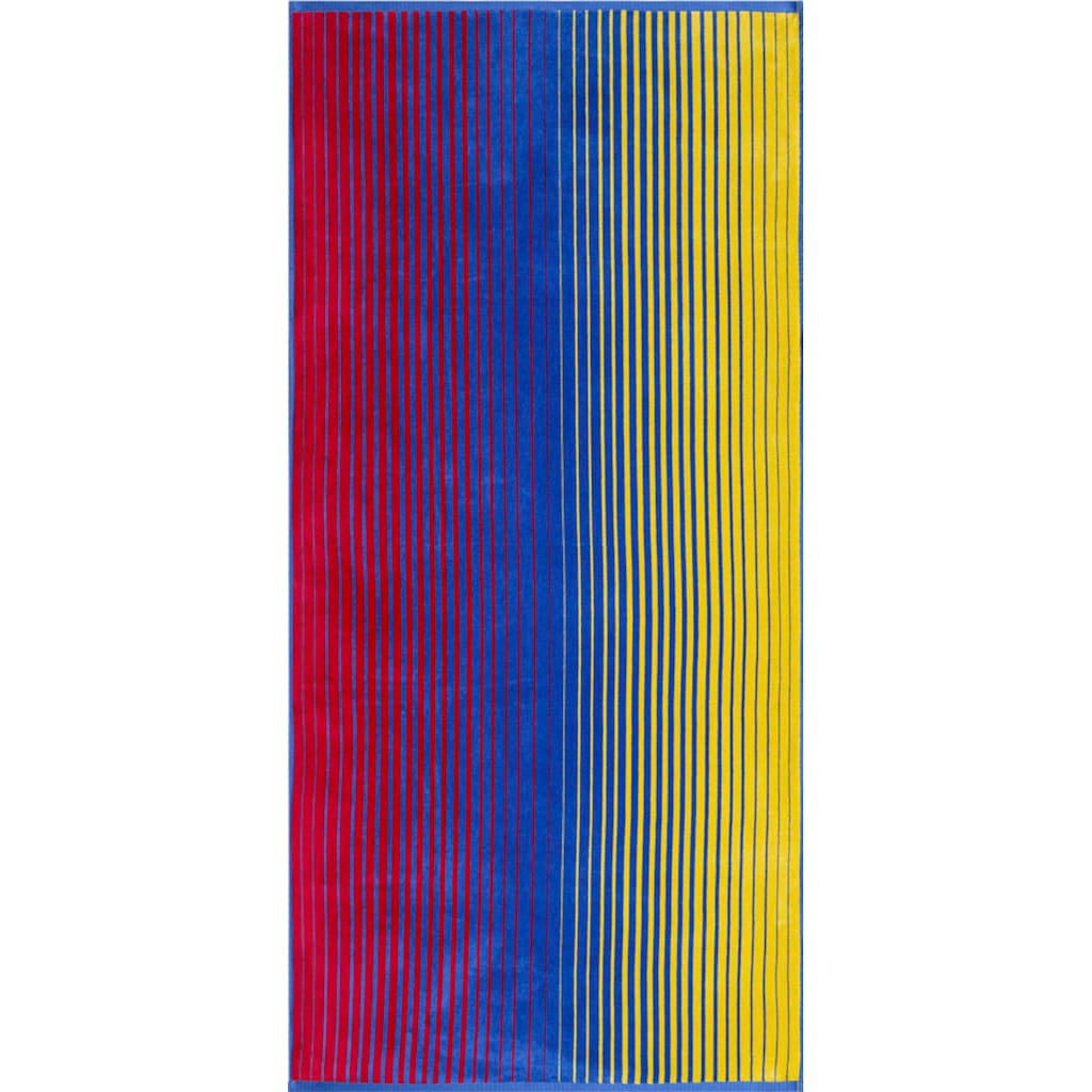 Egeria Strandtuch »Summer Stripes«, (1 St.), Velours mit bunten Streifen, antibakteriell beschichtet