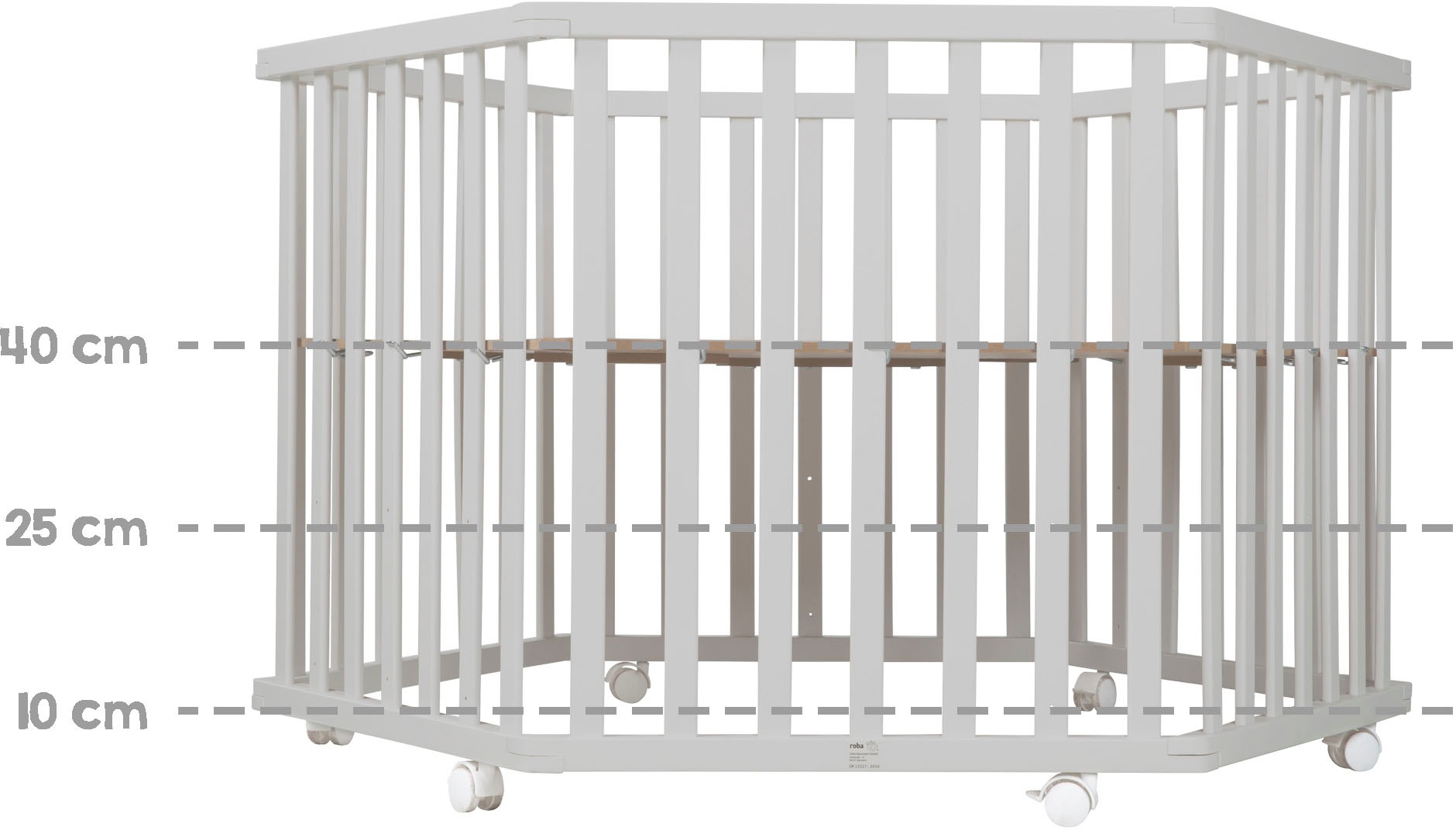roba® Laufgitter »Sternenzauber, taupe, 6-eckig«, bis 15 kg, mit Stoffeinlage