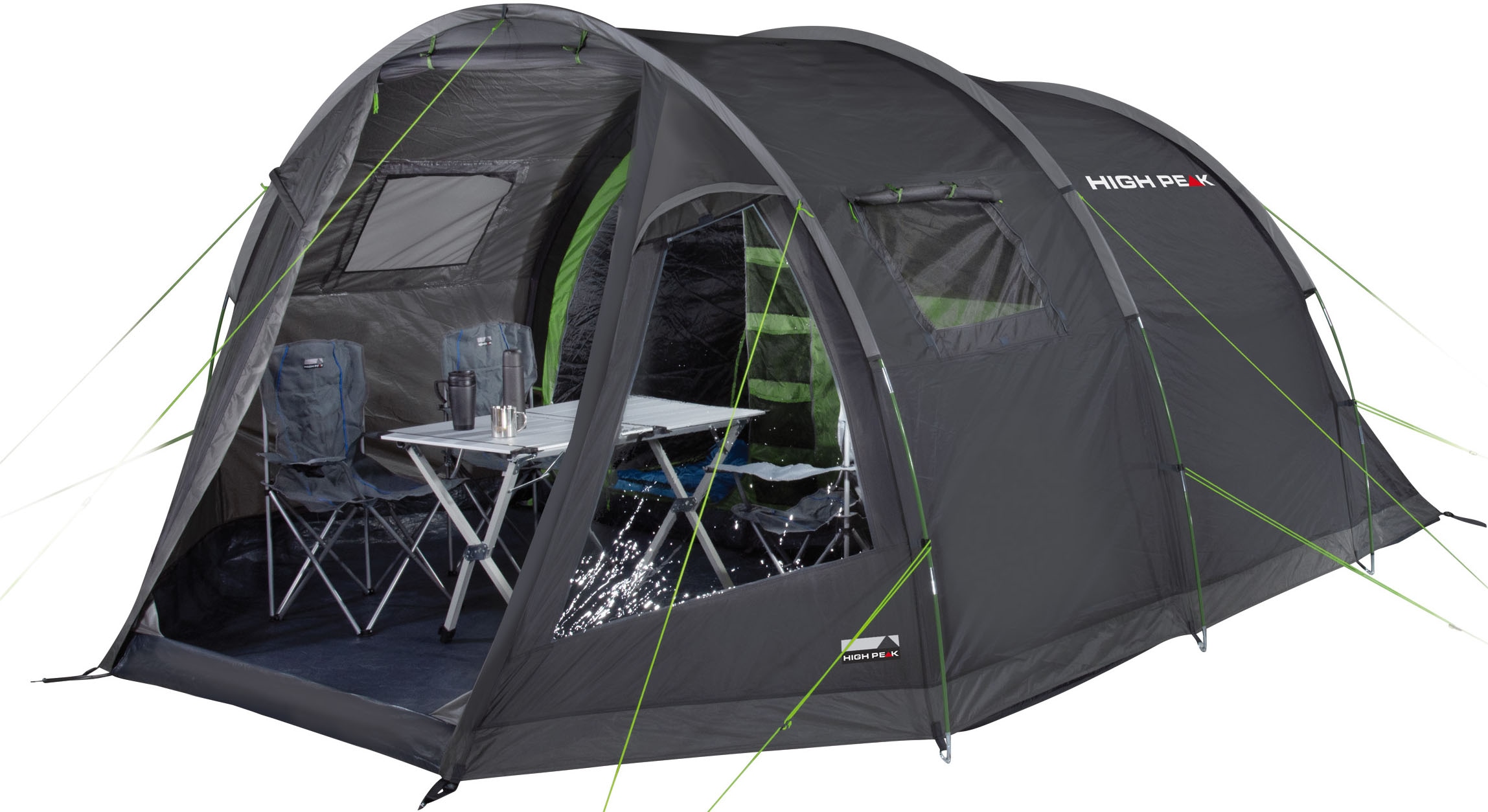High Peak Tunnelzelt "Torri 5.0" 5 Personen abgedunkeltes Innenzelt