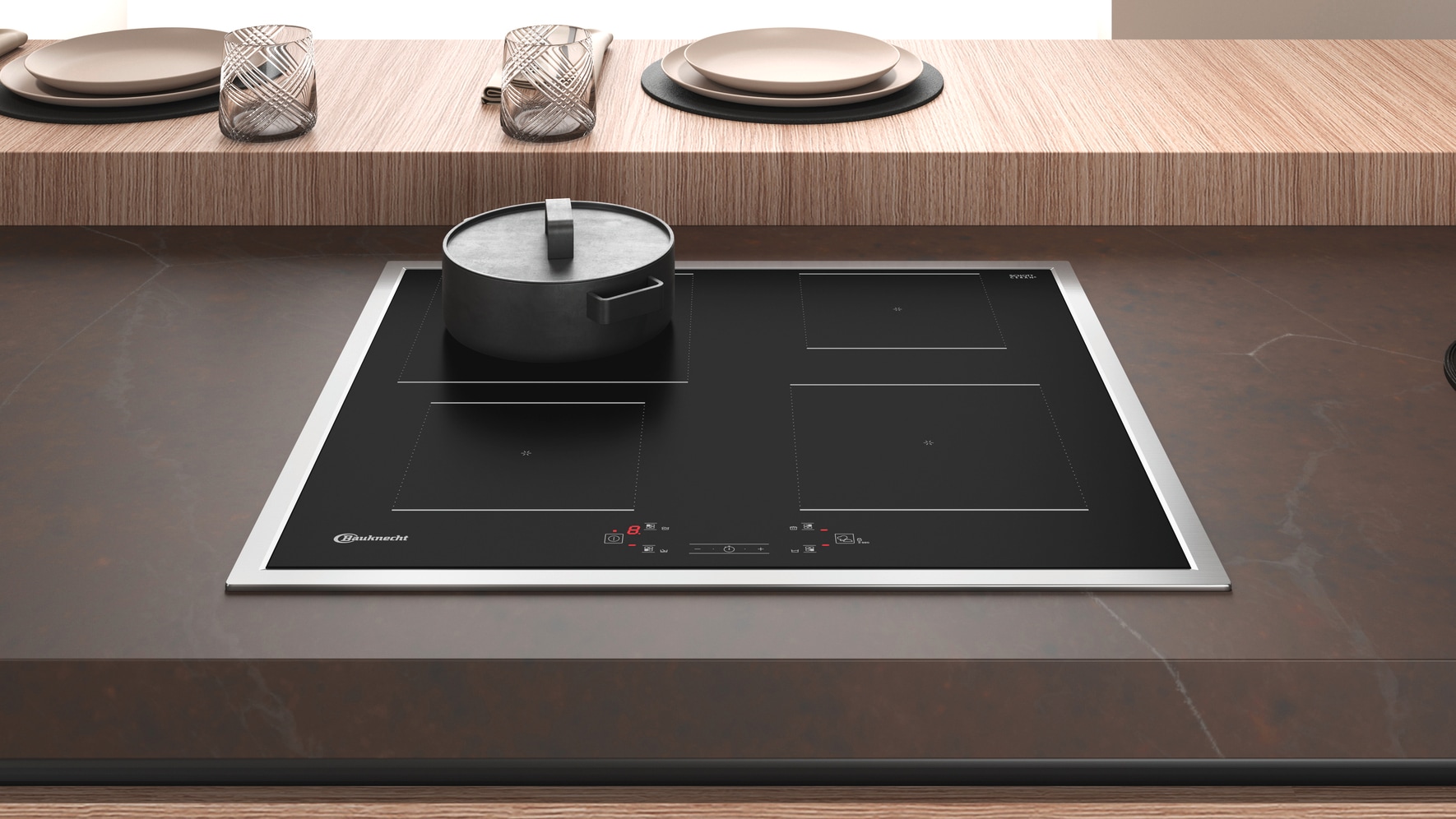 BAUKNECHT Backofen-Set »BAKO 740 IND IN« mit 1-fach-Teleskopauszug Hydrolyse Set, 2 Stk. tlg. Hydrolyse - Reinigung mit der natürlichen Kraft des Dampfes bei 90 °C