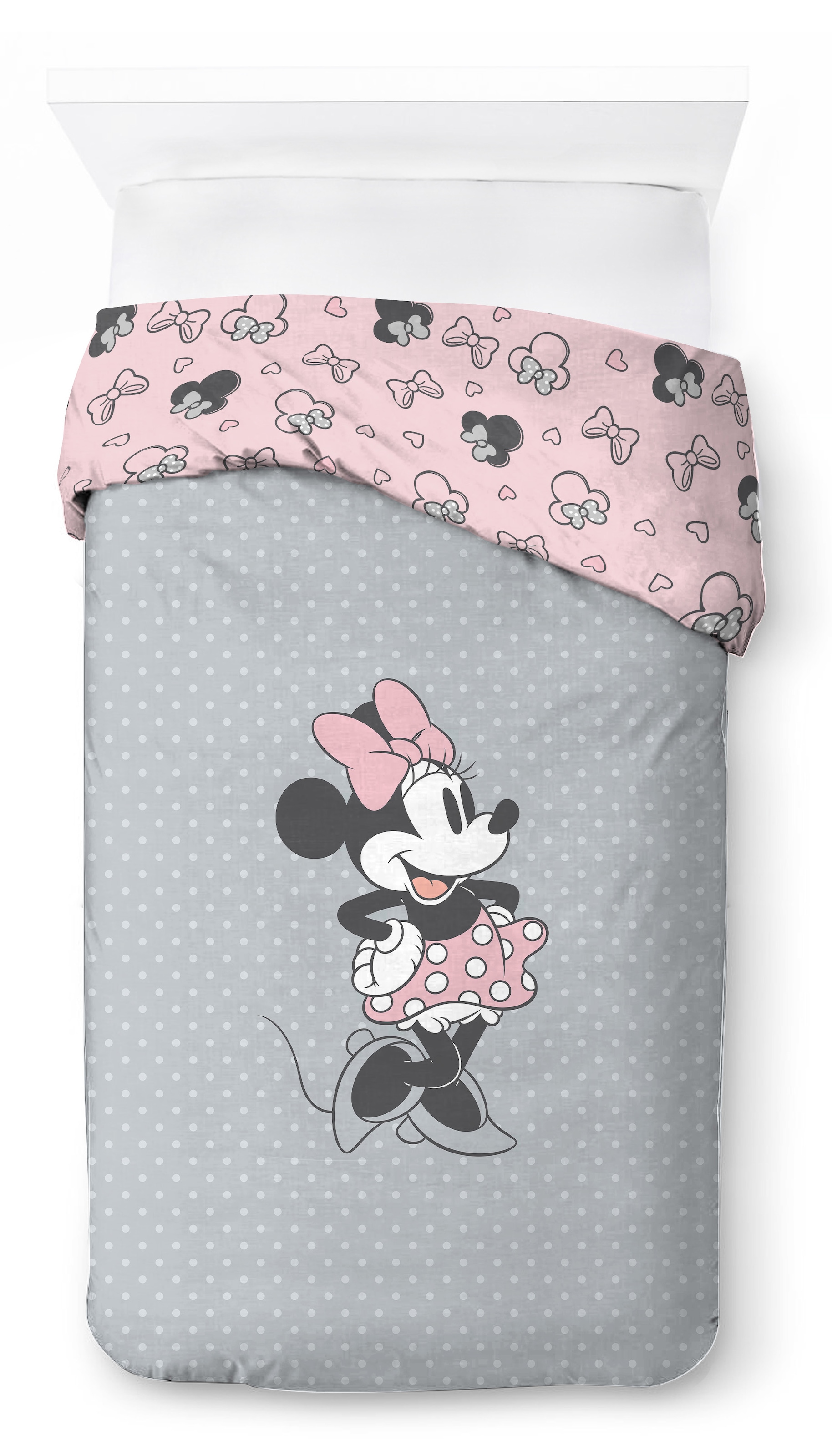 Disney Kinderbettwäsche »Disney Minnie Mouse Bettbezug-Set 135x200 cm + Kissenbezug 80x80 cm« 2 tlg. 100 % Baumwolle, maschinenwaschbar, wendbar
