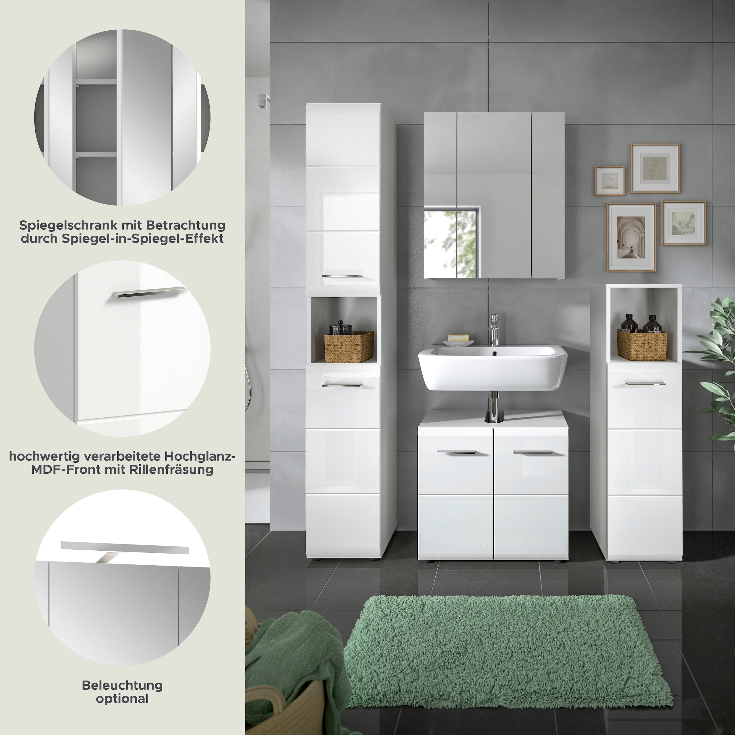 INOSIGN Badezimmer-Set Set, 4 Stk. tlg.