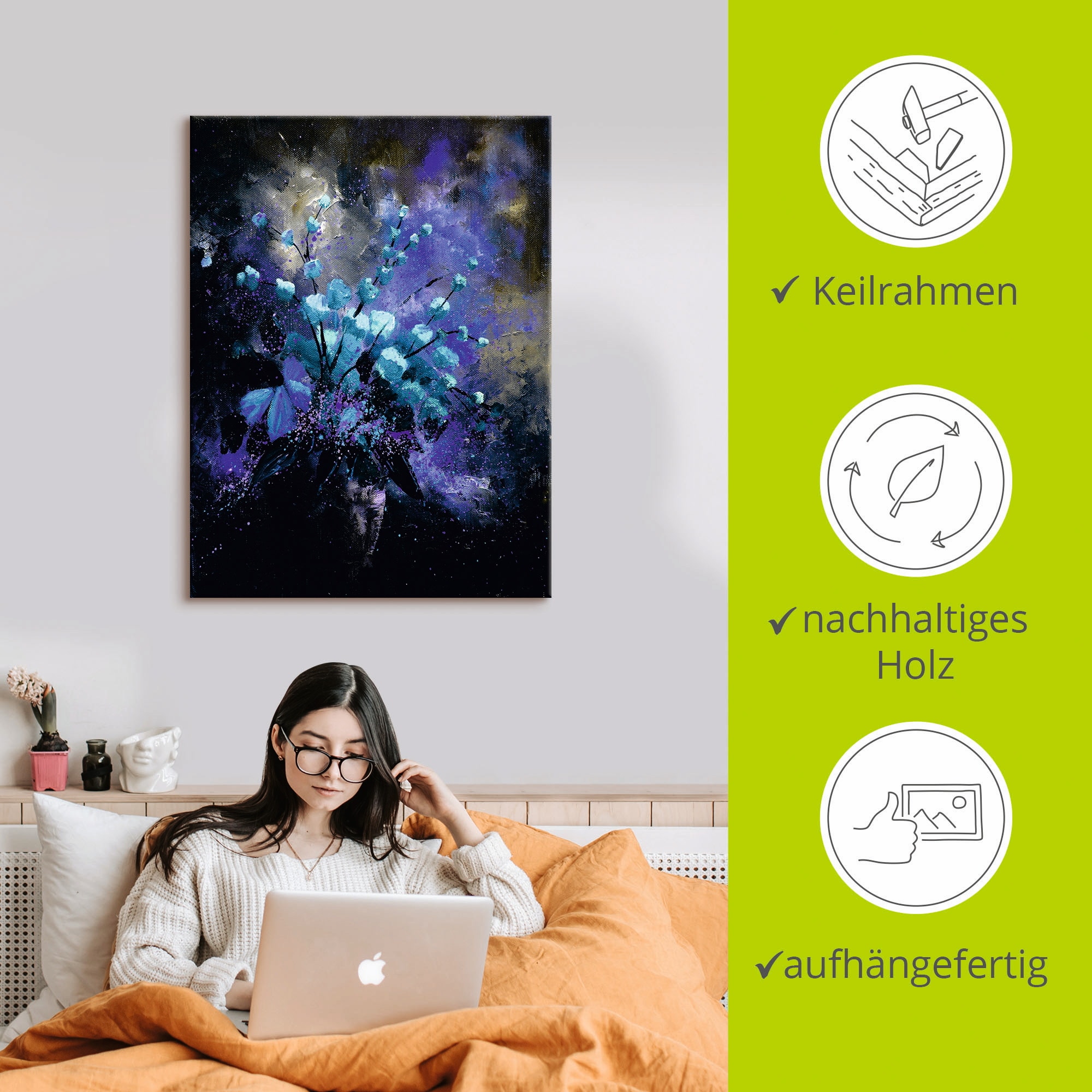 Artland Leinwandbild »Stillleben Blumen II«, Arrangements, (1 St.), auf Keilrahmen gespannt