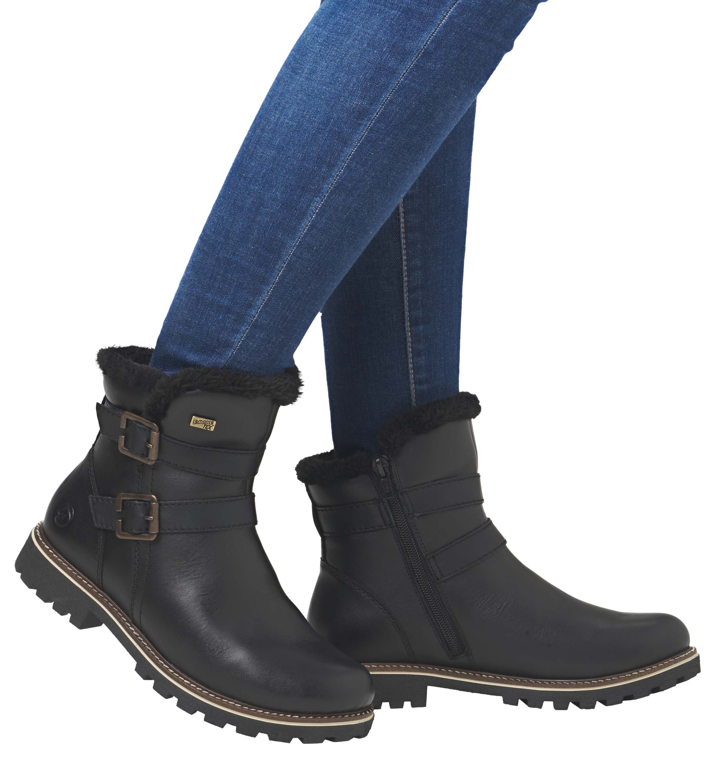 Remonte Winterboots, Blockabsatz, Winterstiefelette, Outdorrschuh mit TEX-Membran