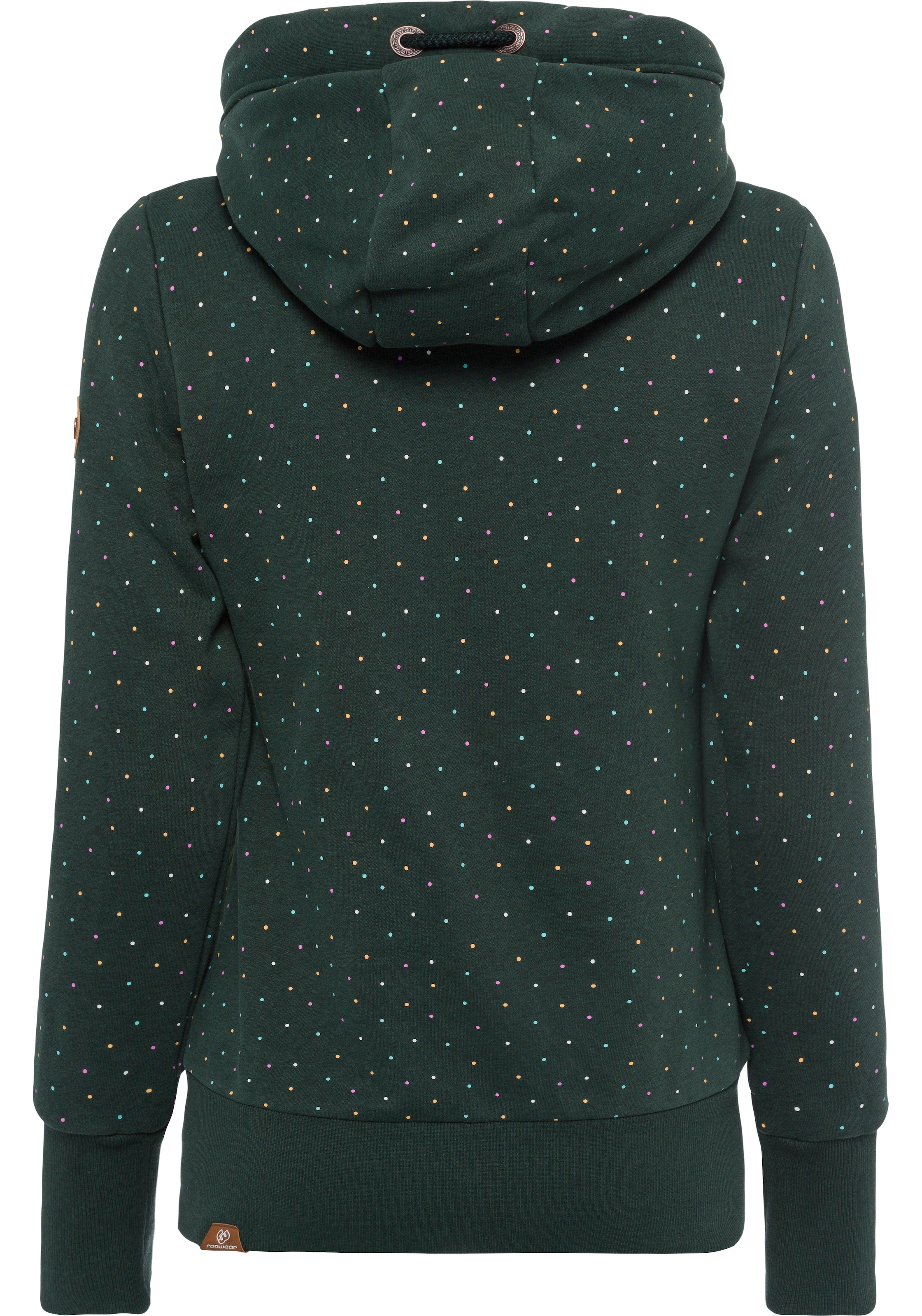 Ragwear Kapuzensweatjacke »NESKA DOTS MULTICOLOR ZIP O«, Longsleeve Jacke im Multicolor-Allover-Dots-Print-Design