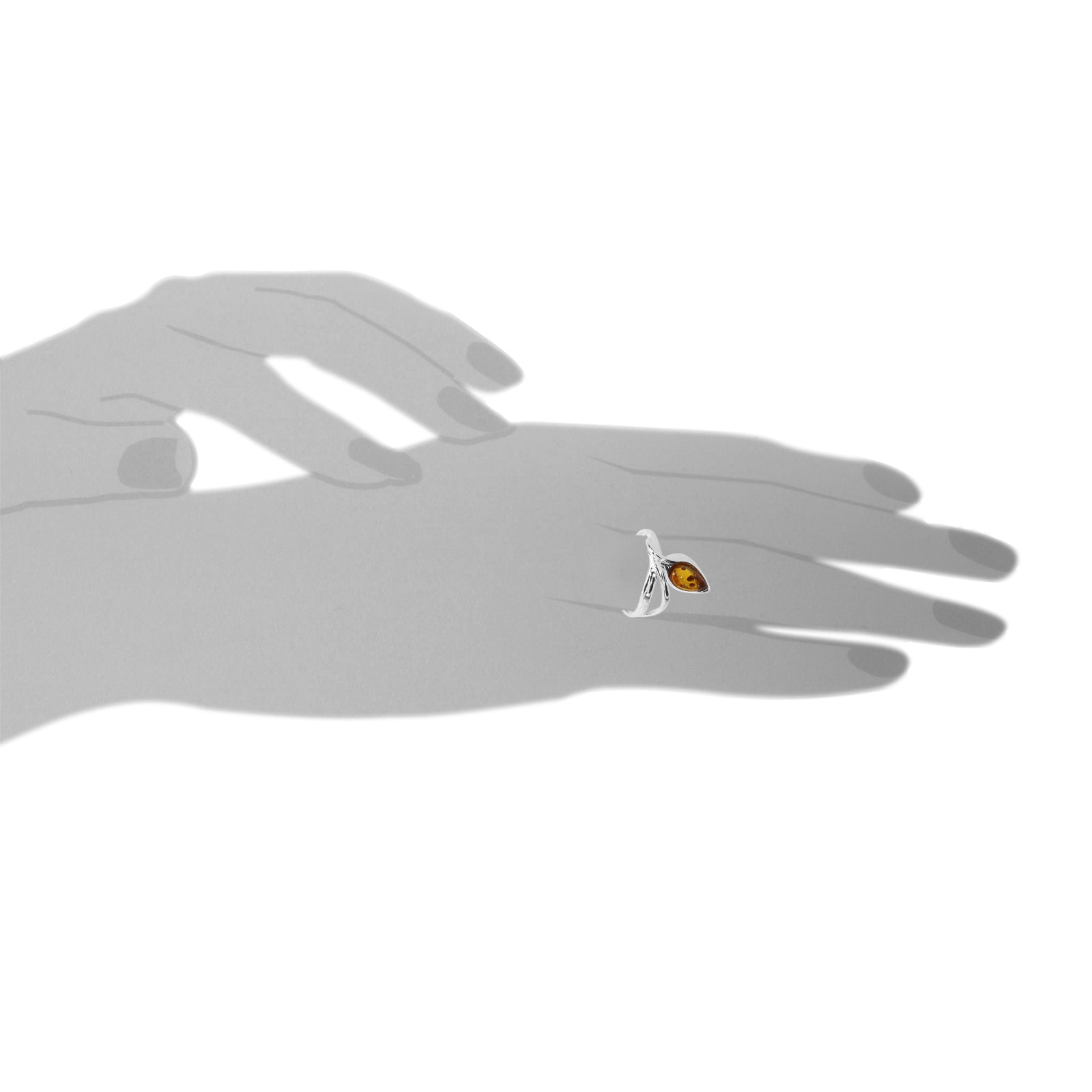 OSTSEE-SCHMUCK Fingerring »- Ines - Silber 925/000 - Bernstein«