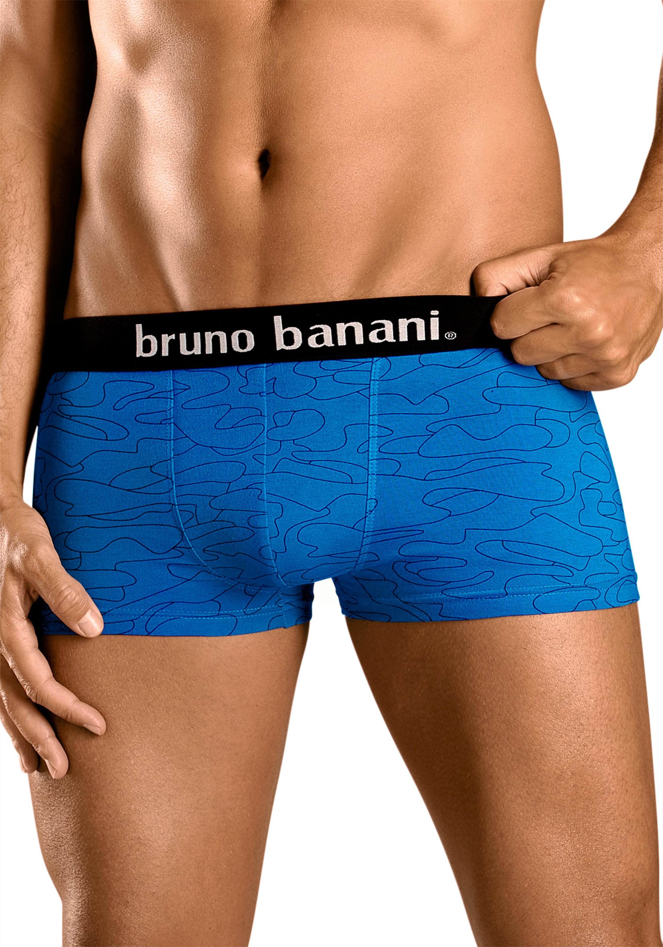 Bruno Banani Hipster, (Packung, 4 St.), knapp sitzende Boxershorts in uni oder gemustert aus Baumwollmischung