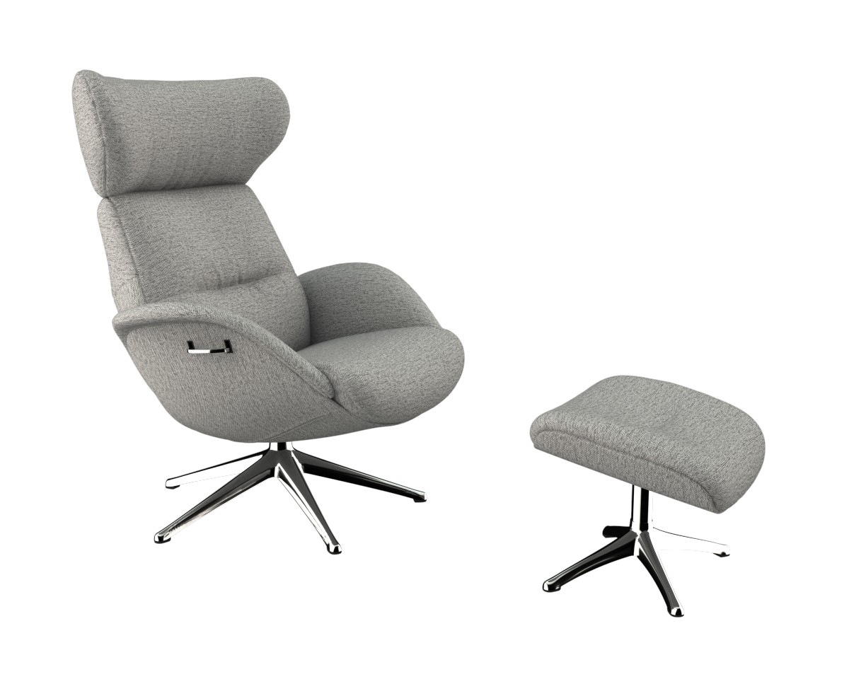 FLEXLUX Relaxsessel »Fernsehsessel More, ergonomisch, drehbar, robuster Fuß, Scandi«, Premium Komfort, Rücken- und Kopfteilverstellung, Drehbar, Fuß Alu