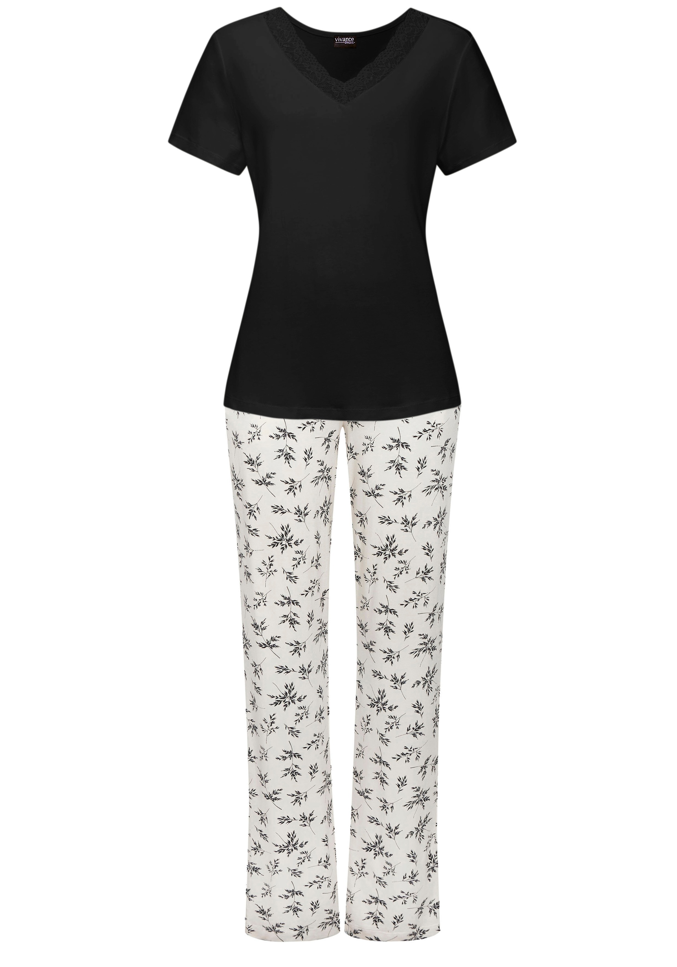 Vivance Dreams Pyjama Set, 2-teilig, 2 tlg. mit süßem Blumen-Print