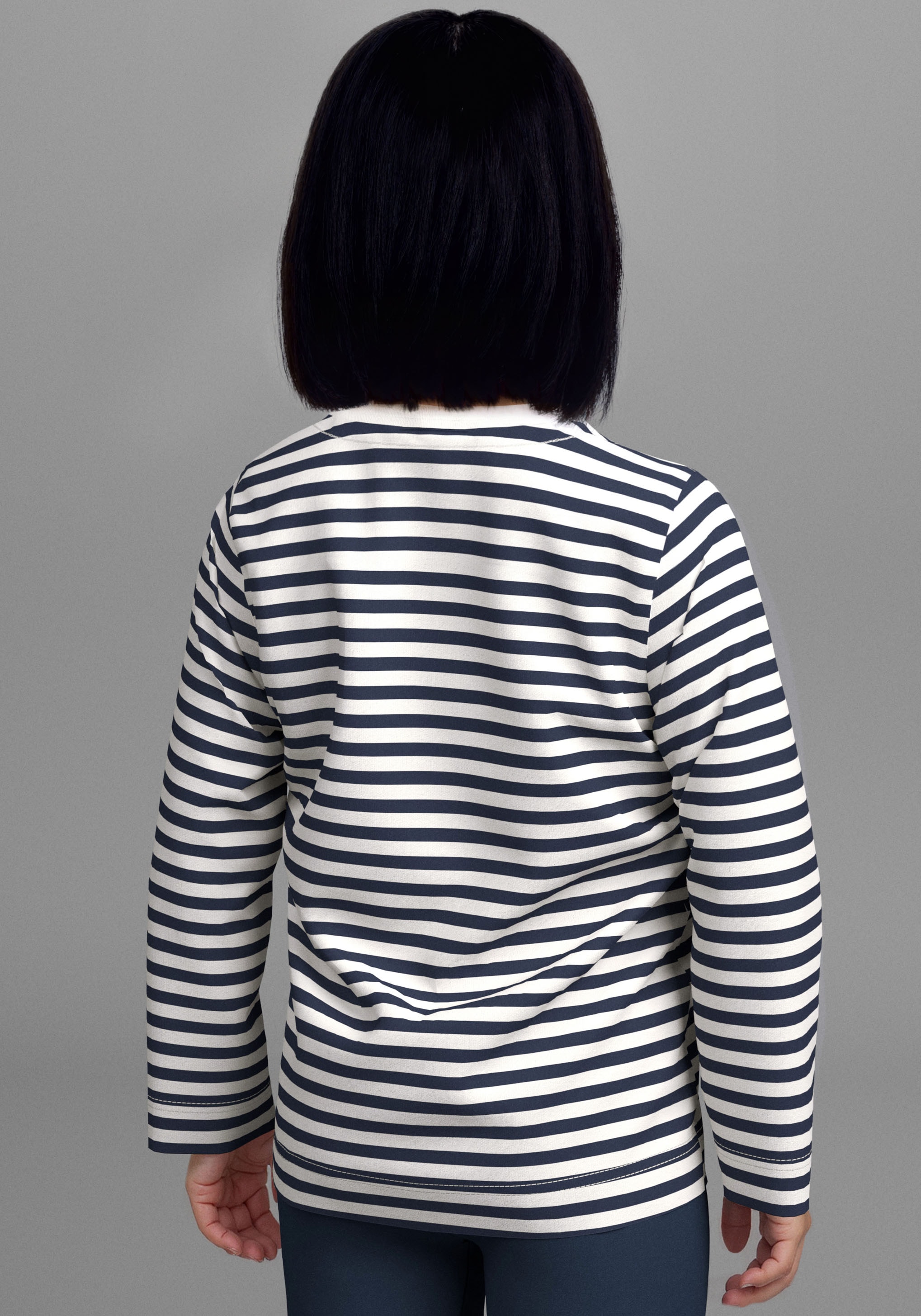 KIDSWORLD Langarmshirt »2er Pack 1x uni + 1x geringelt Langarmshirts« 2 Stk. 2er Pack Shirts mit Regenbogen und Ringel