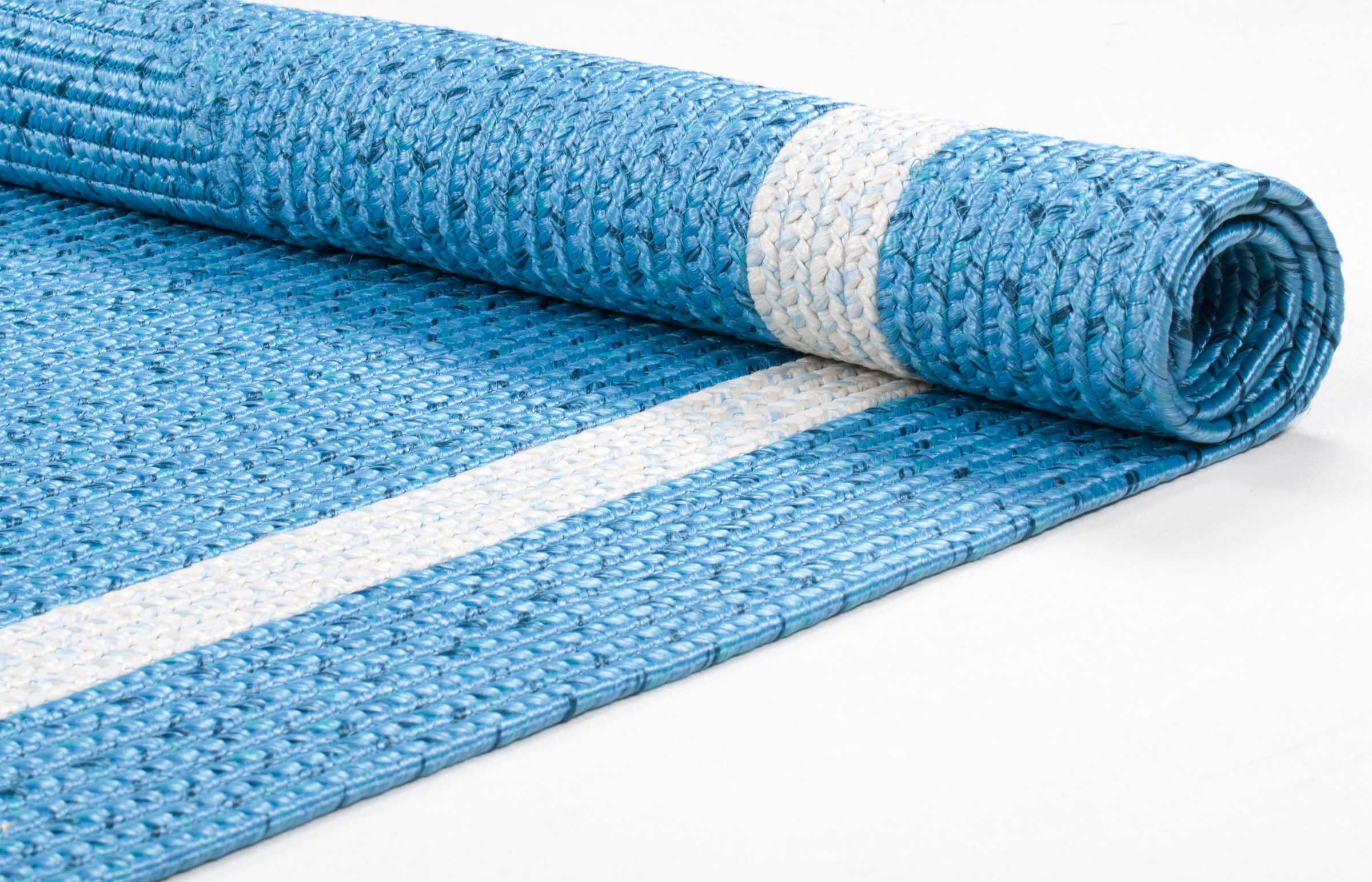 Gino Falcone Teppich »Benito« rechteckig 6 mm Höhe Flachgewebe, Uni Farben, mit Bordüre, In- und Outdoor geeignet