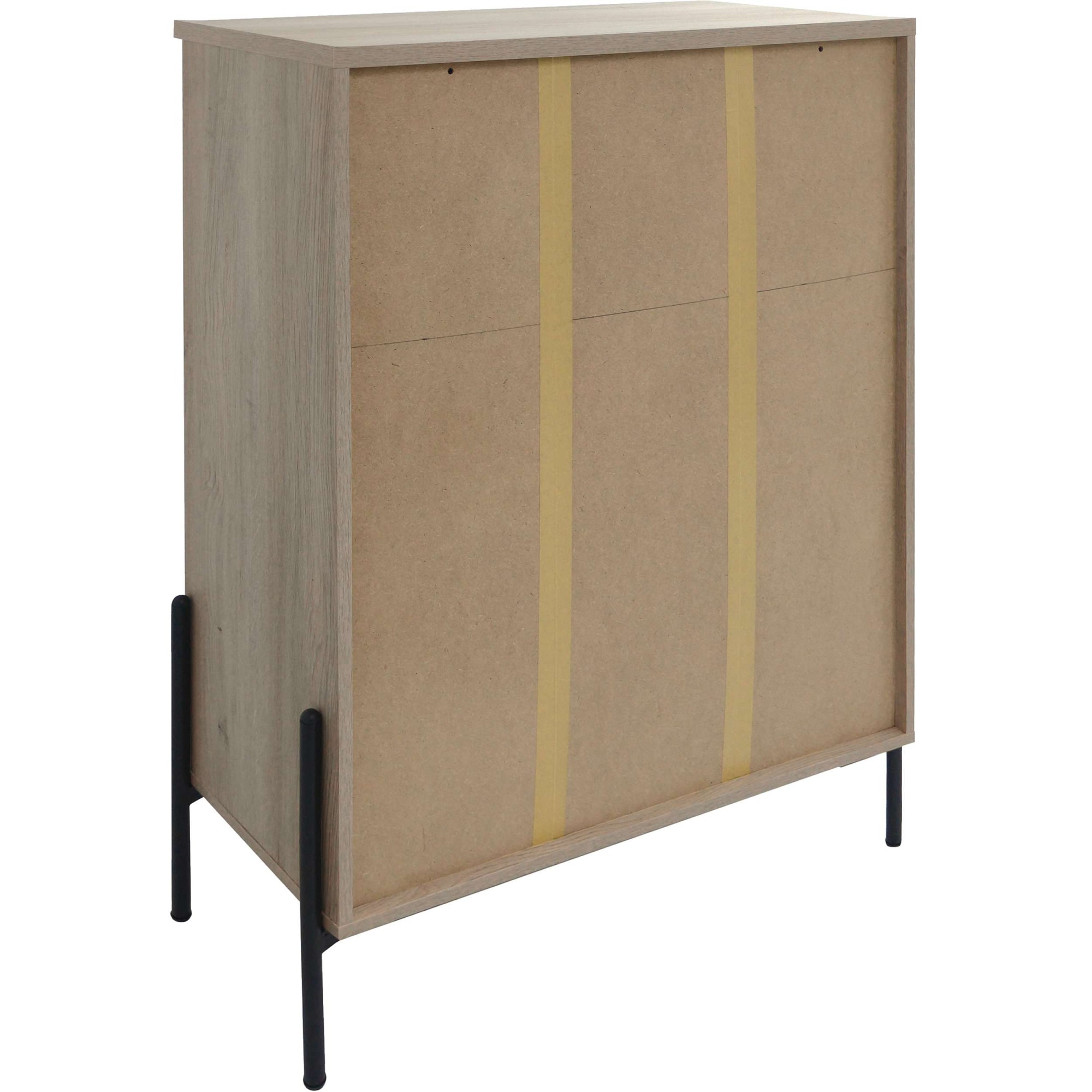 OTTO home Highboard »Eadwine« Kommode, Midischrank, Push-to-open, Türen mit Fischgräten Muster