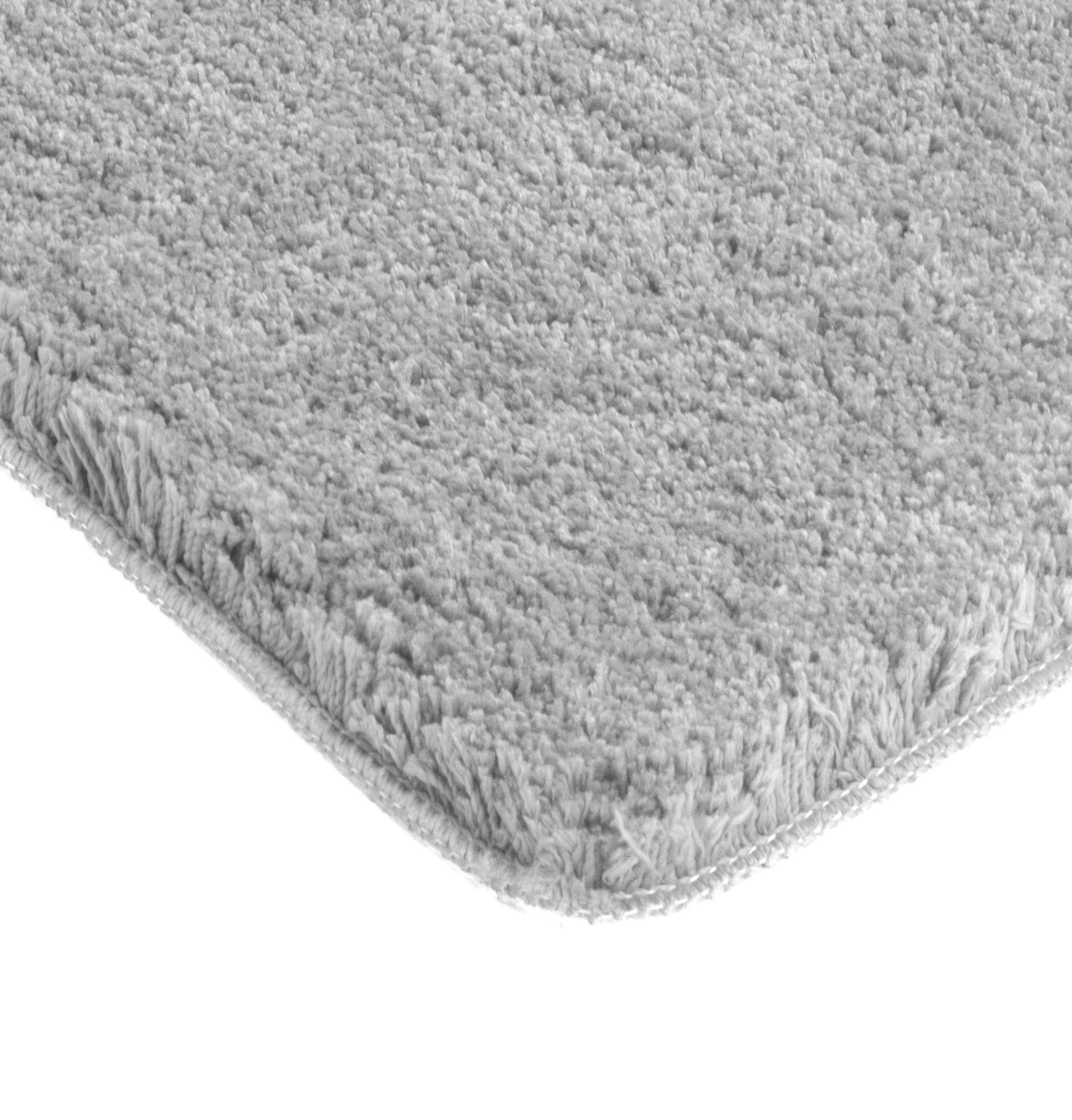 my home Badematte »Sanremo, Badvorleger, Badezimmer Teppich, sehr weich«, rutschhemmend beschichtet, fußbodenheizungsgeeignet-schnell trocknend, Badteppich, unifarben, rechteckig, rund & als 3-tlg. Set erhältlich